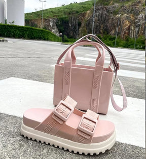 Combo Melissa Sandália Cozy M-Lover Platform e Bolsa Dulce Bag Nude