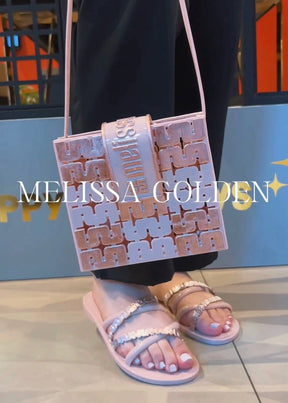 Combo Melissa Golden e Bolsa Rosa