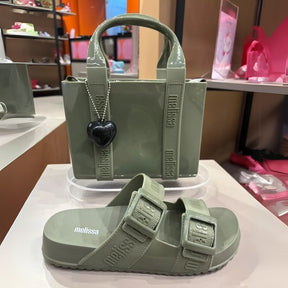 Combo Melissa Sandália Cozy Slide M-Lover e Bolsa Dulce Bag - Verde