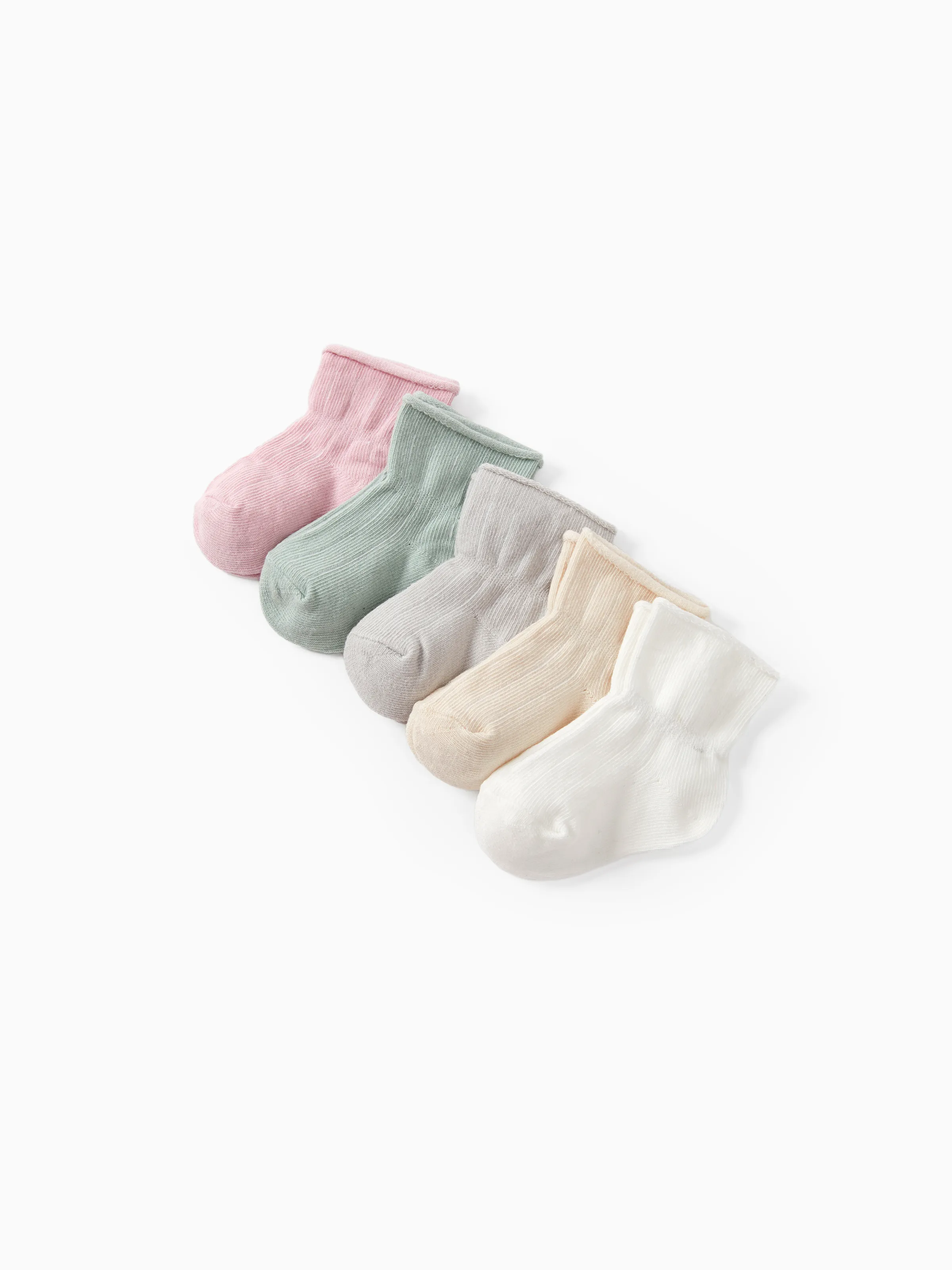 5-pack Baby/toddler Casual Solid Socks Multi-color