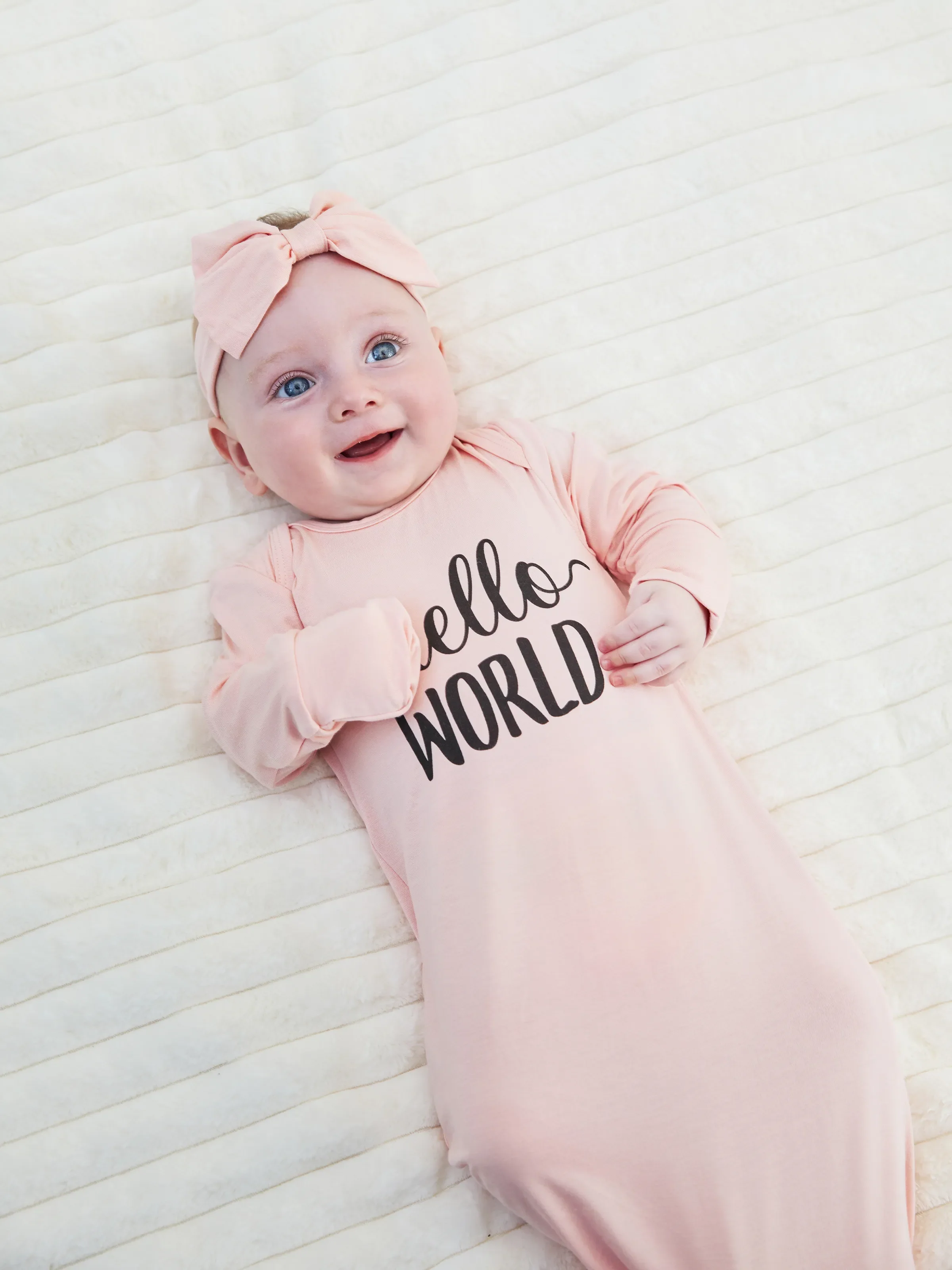 Baby / Girl Bamboo Sleeping Bag Infant Gown with Headband Pink