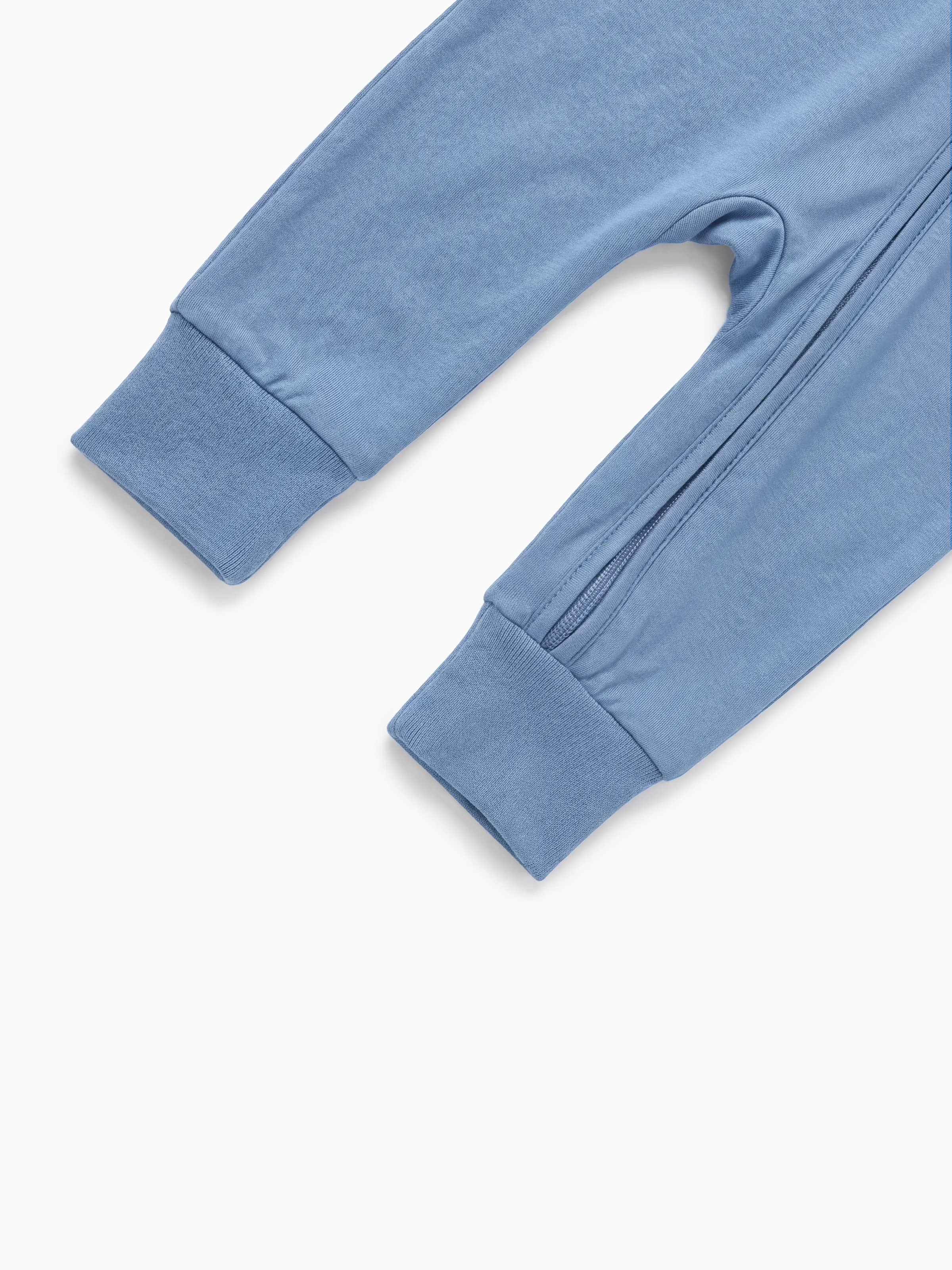 Bamboo Baby Boy/Girl Zip-Up Pajamas Bluish Grey - Image 6
