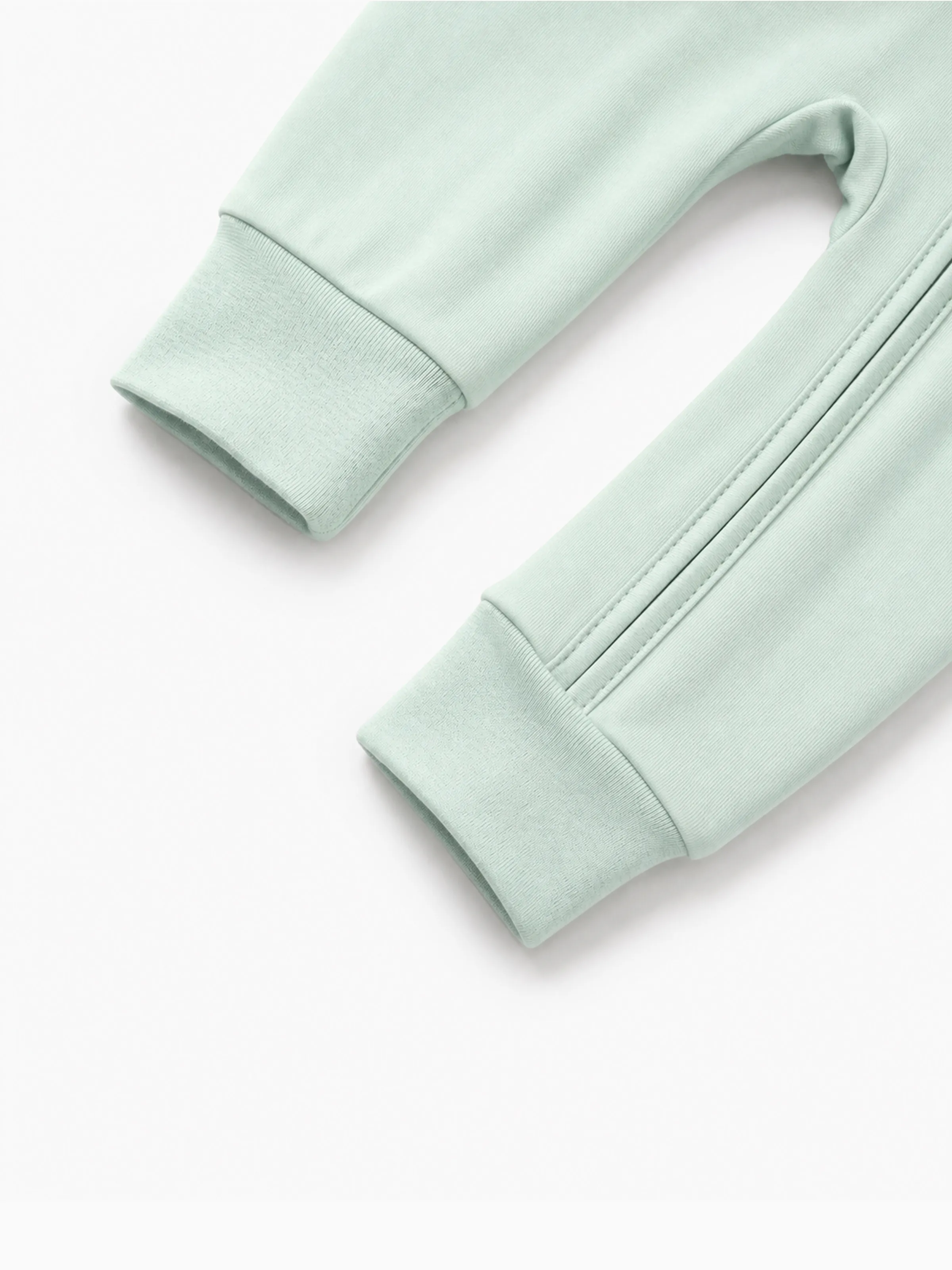 Bamboo Baby Boy/Girl Zip-Up Pajamas Pale Green - Image 6