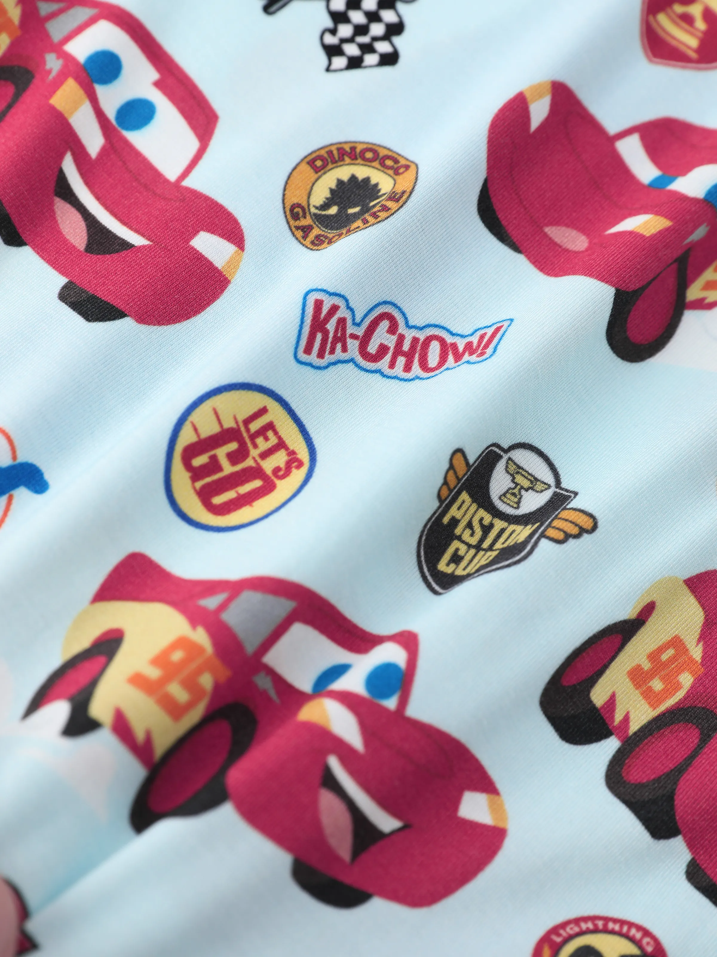 Cars Bamboo Baby Boy Lightning McQueen 2-Way Zip Onesies Anti Slip Long-sleeve Footie Blue - Image 2