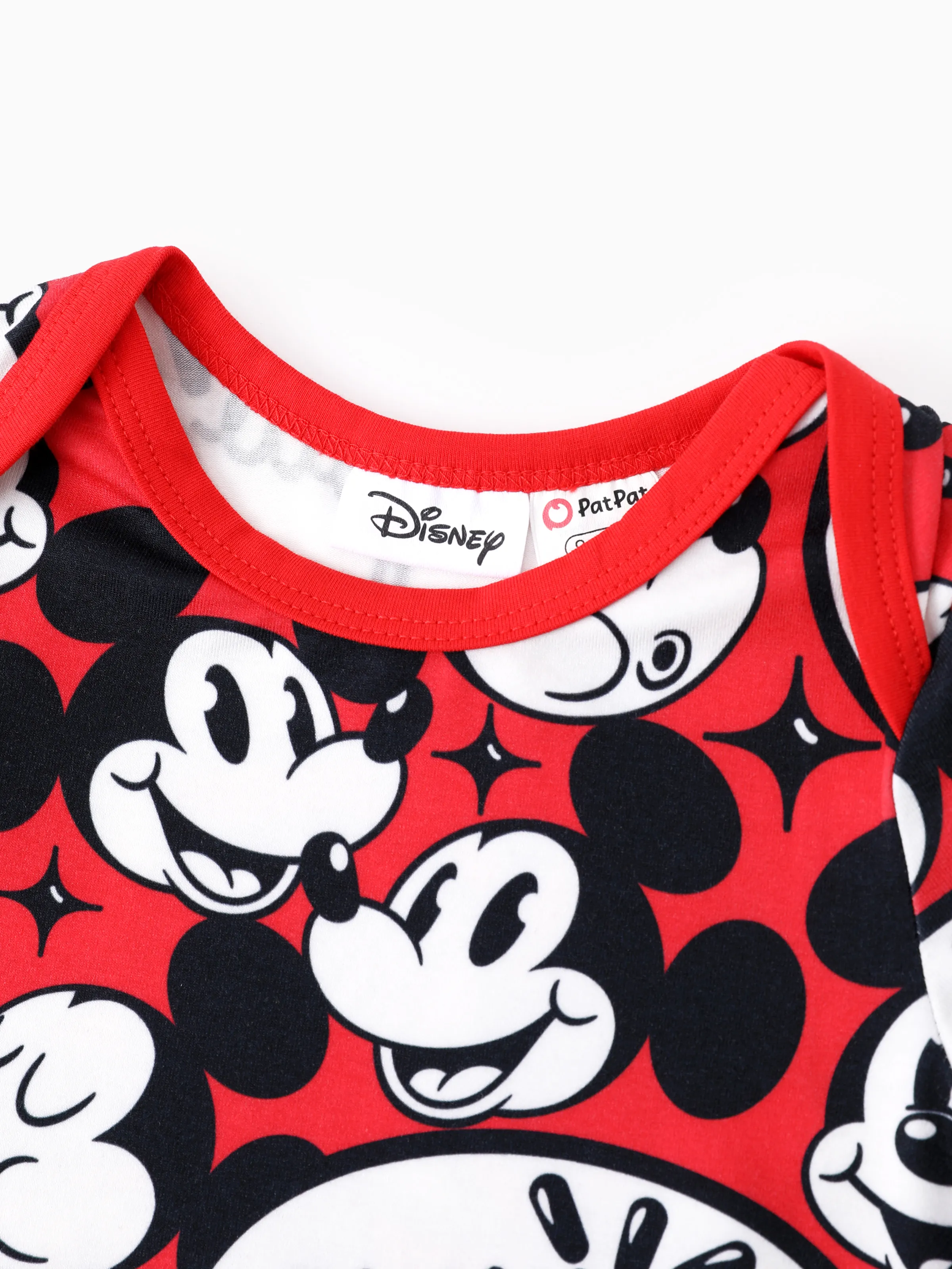 Disney Mickey and Friends Daddy and Me Family matching 1pc Mickey Mouse Graffiti Cotton T-shirt or Colorblock Dress with Built-in Shorts & Pockets or Naia™ Allover Romper Red - Image 11
