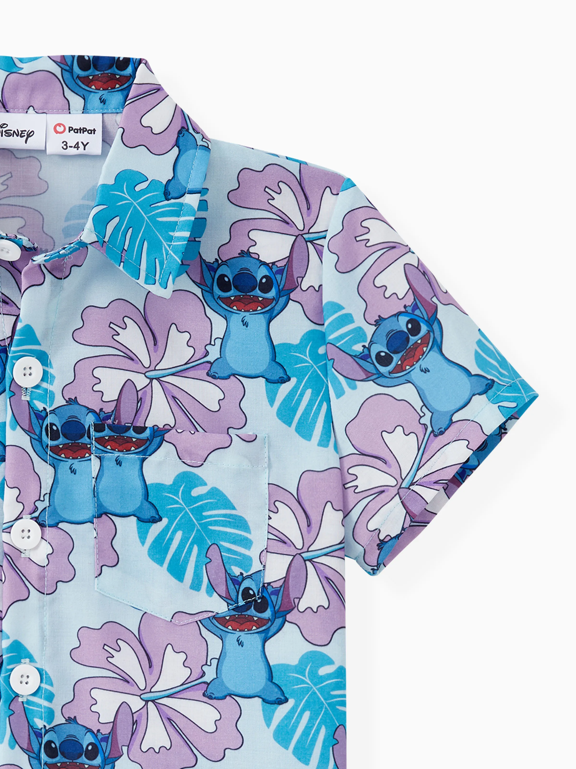 Disney Stitch Daddy and Me Family Matching Naia™ Stitch and Hawaii Style Floral Print Sleeveless Dress/Onesie/Shirt Multi-color - Image 10