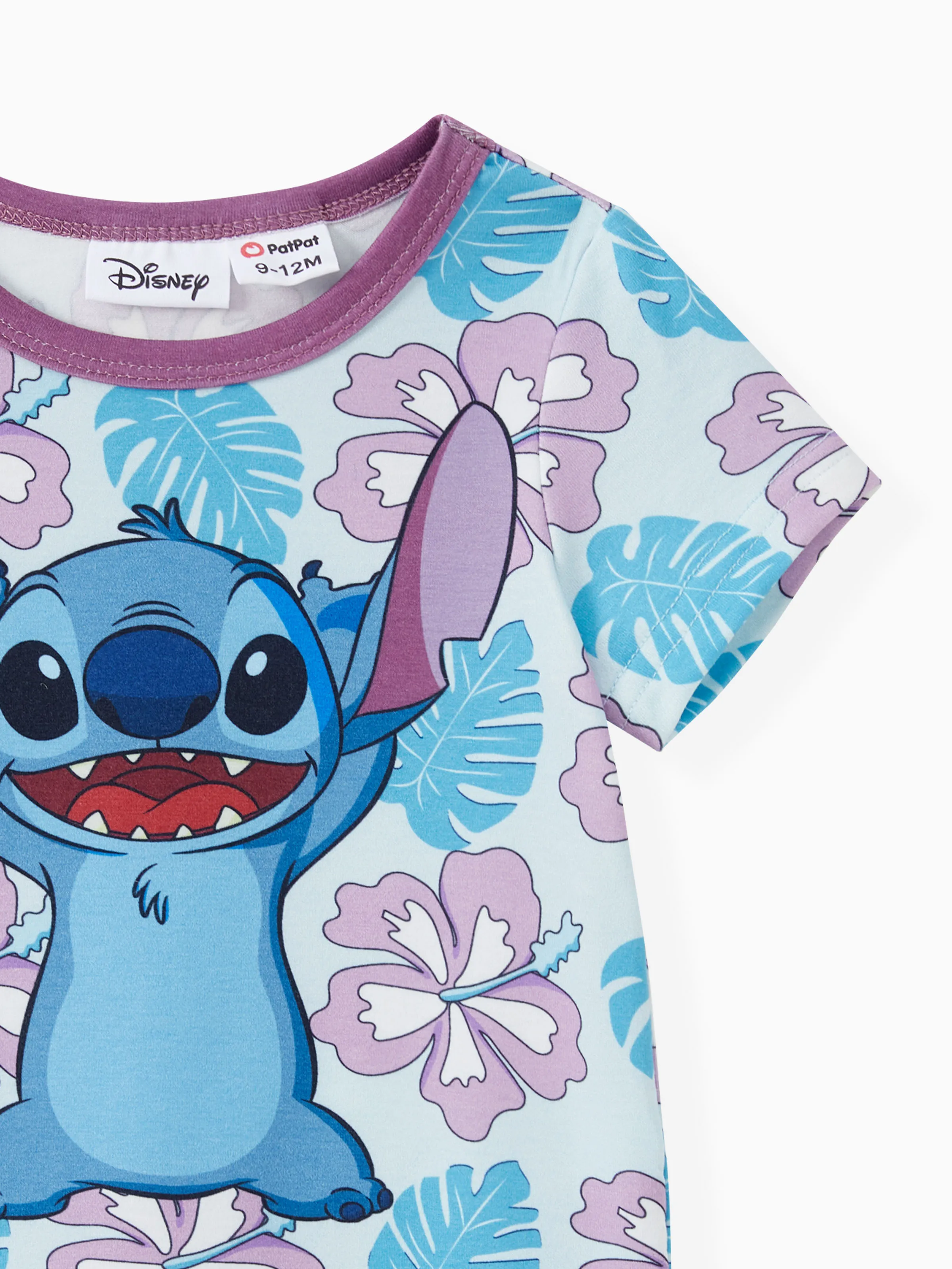Disney Stitch Daddy and Me Family Matching Naia™ Stitch and Hawaii Style Floral Print Sleeveless Dress/Onesie/Shirt Multi-color - Image 14