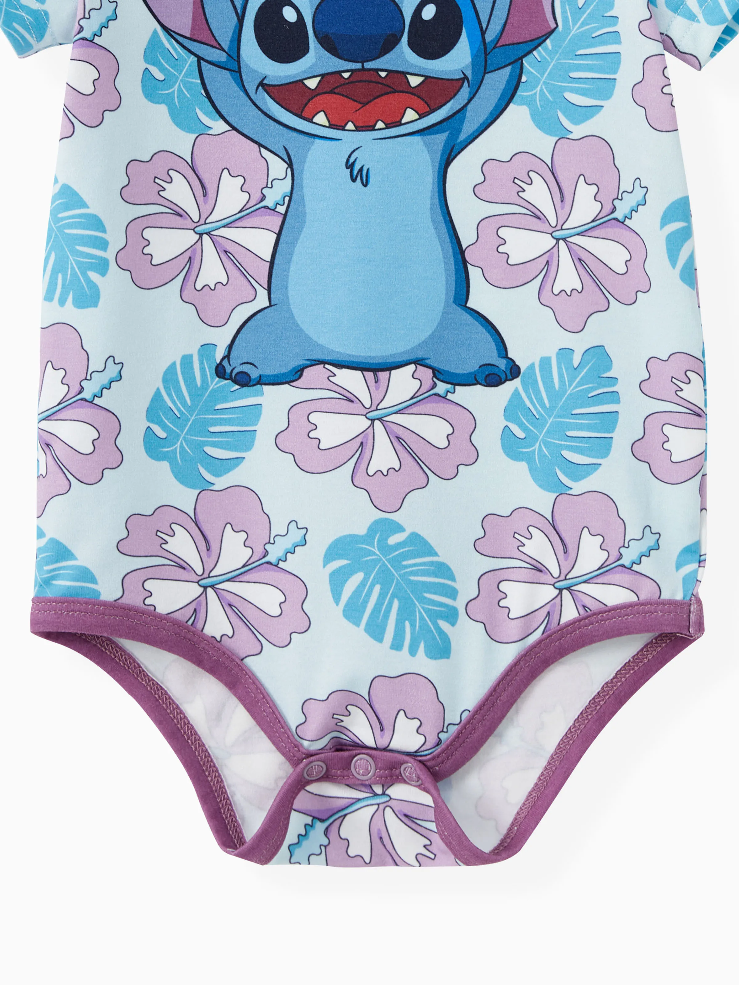 Disney Stitch Daddy and Me Family Matching Naia™ Stitch and Hawaii Style Floral Print Sleeveless Dress/Onesie/Shirt Multi-color - Image 15