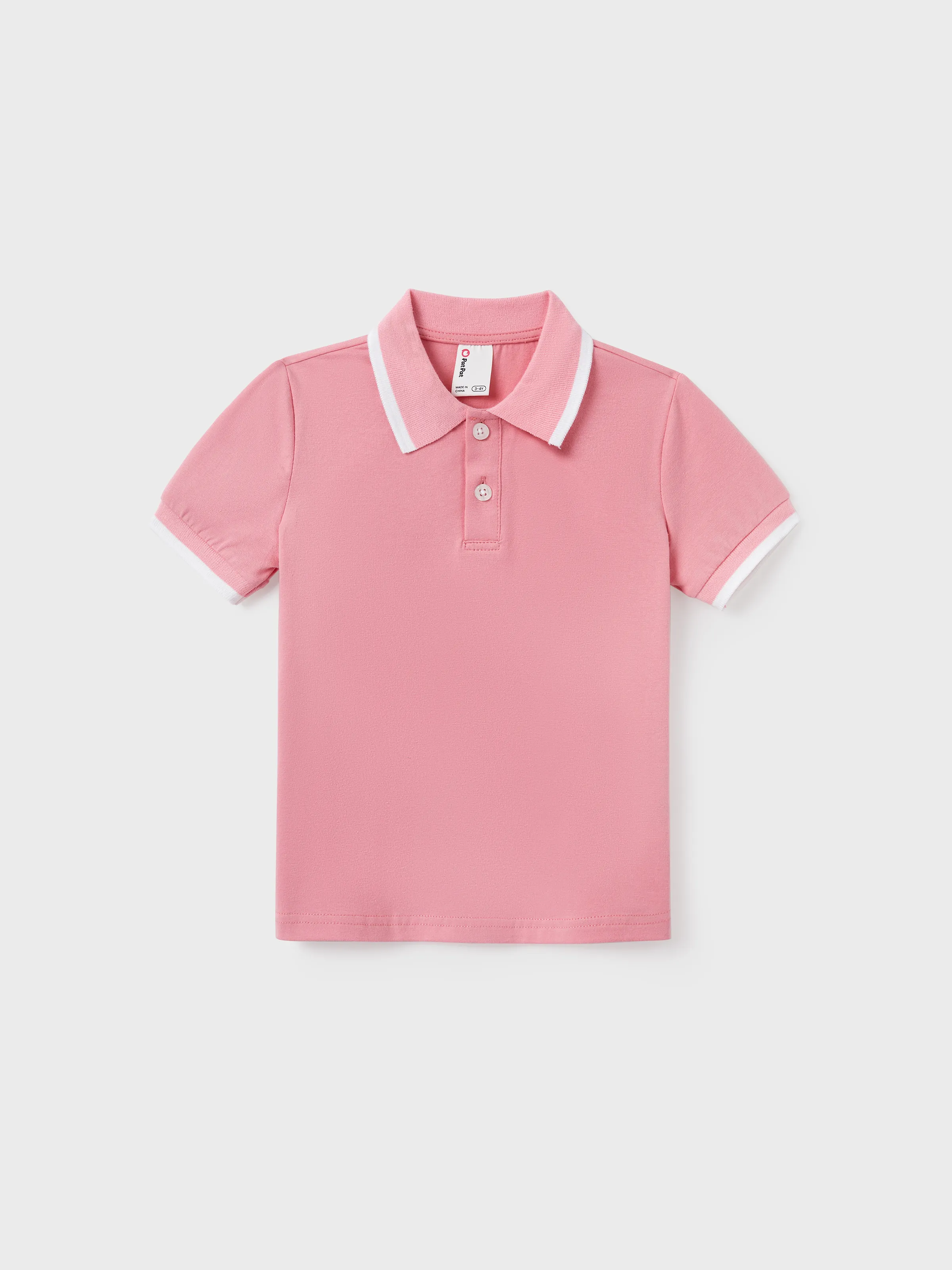 Daddy and Me Family Matching Outfits Set Solid Color Short-sleeve Polo Collar Shirt or Flower Print Hollow out Dress Pink - Image 8