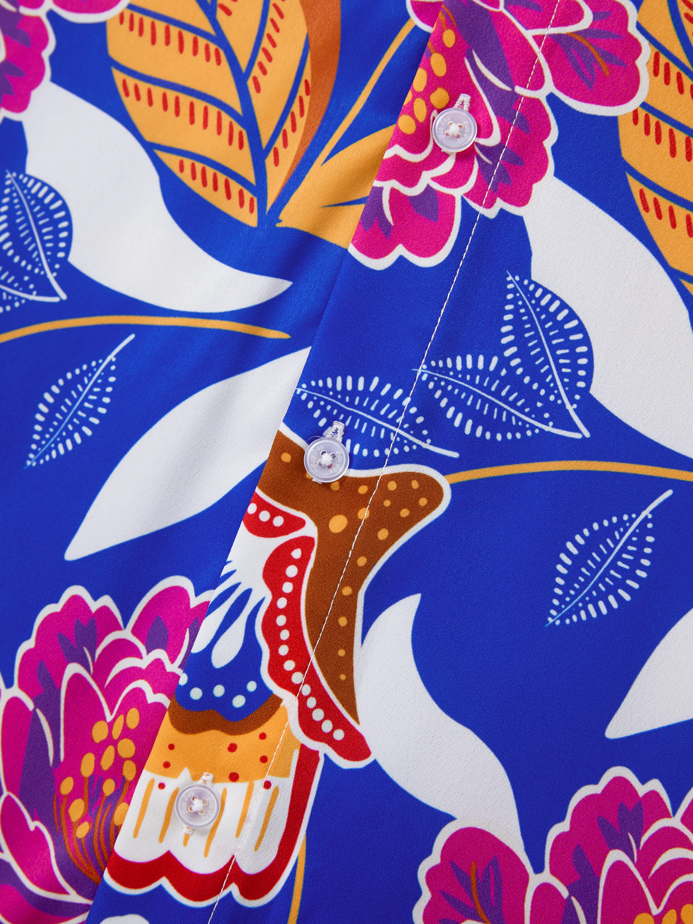 Daddy & Daughter Hawaiian Outfits Tropical Floral Print Vacation Clothes Strap Belted Dress or Short-sleeve Shirts Summer Beachwear Set Navy - Image 6