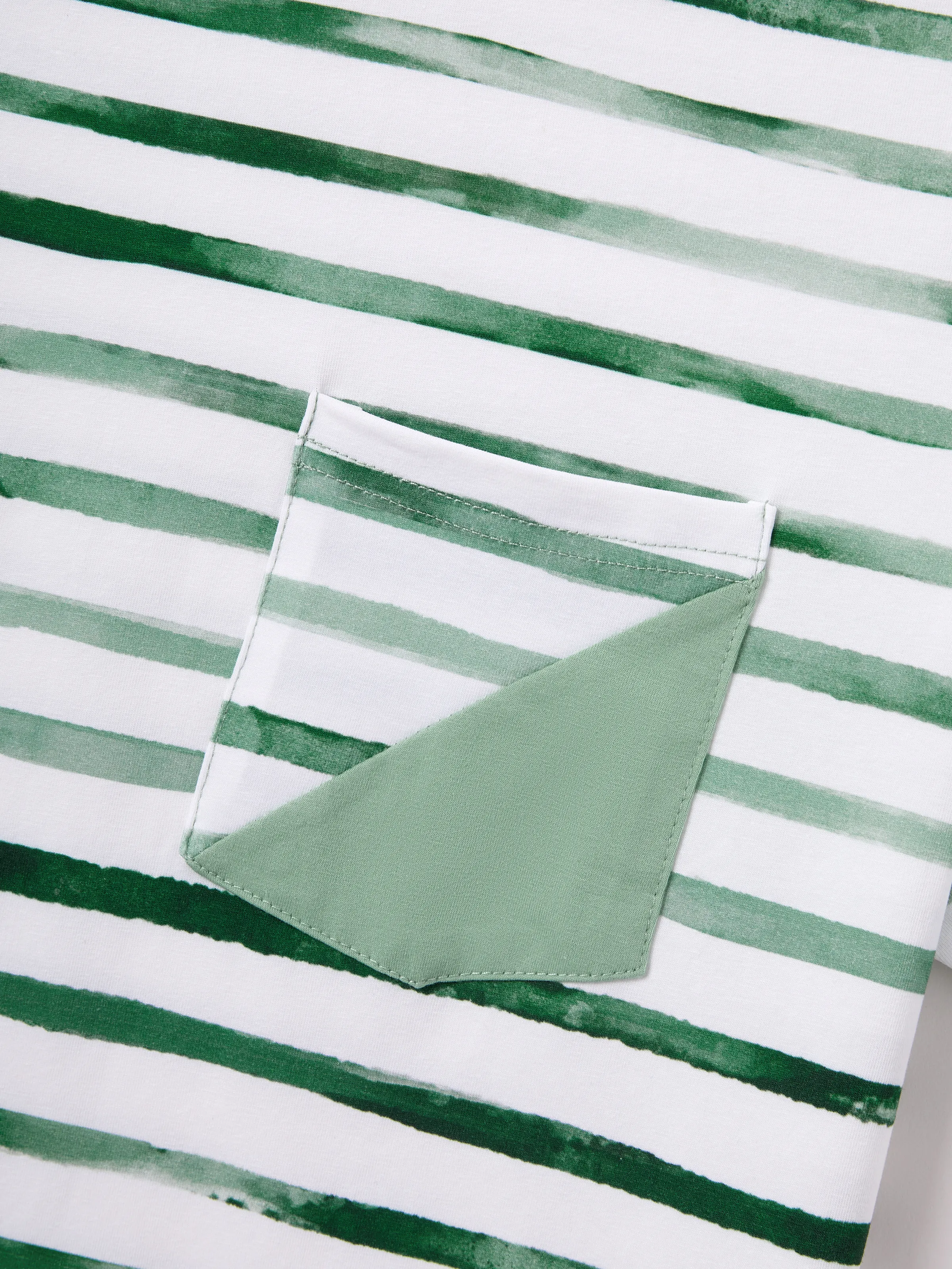 Daddy & Son Cotton Outfits Set Green Striped T-Shirt and Dress Set for Dad, Mom, Kids & Baby, Perfect for Summer Family Outings & Photos Green - Image 9