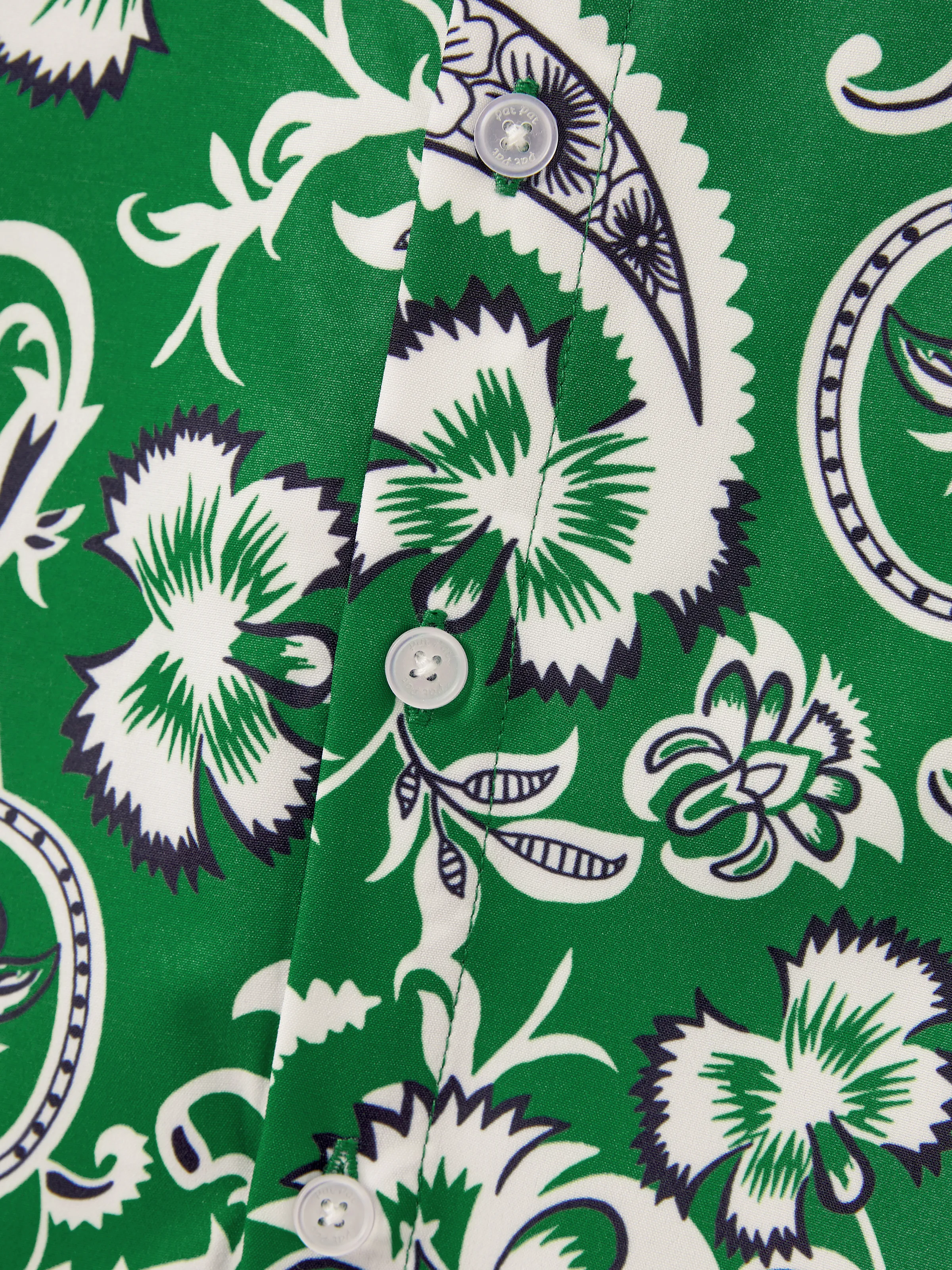 Daddy & Son Outfits Set Floral Print Short-sleeve Collar Shirt or Strappy Smocked Dress for Summer Vacation Green - Image 17