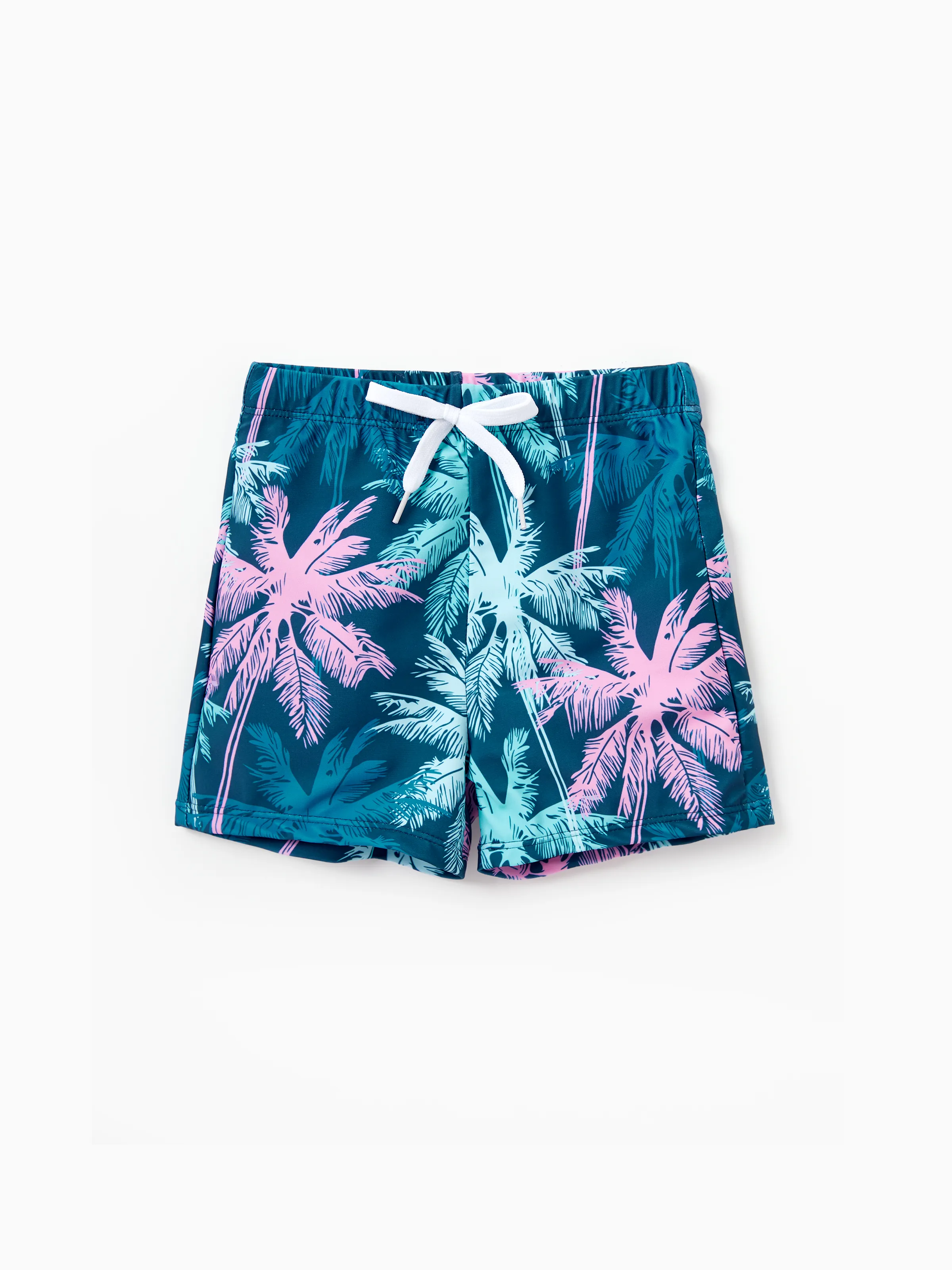 Daddy & Son Swimsuits Tropical Palm Tree Print,Daddy and Son Swim Trunks Set, Beach Vacation Swimwear Turquoise - Image 13
