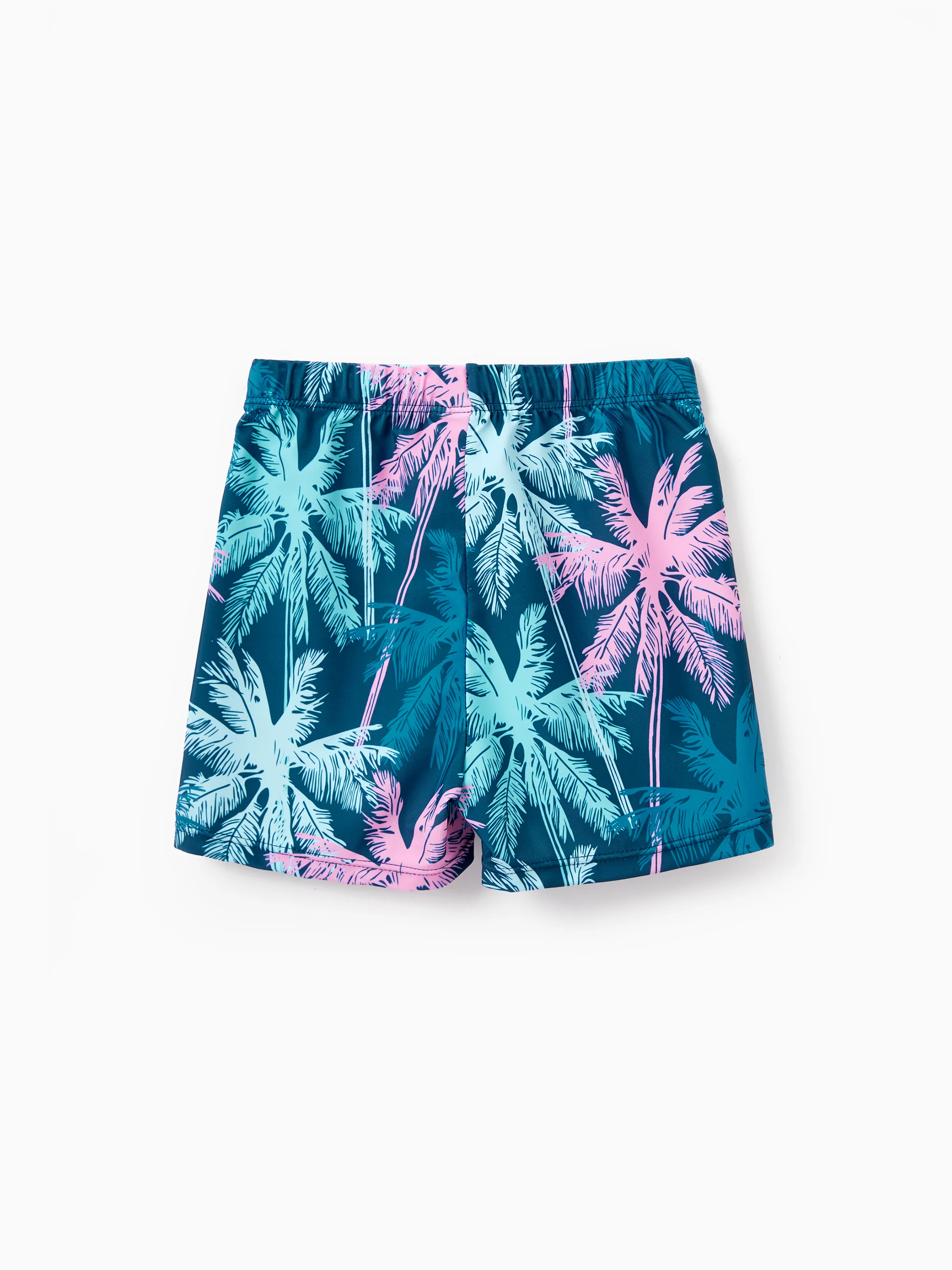 Daddy & Son Swimsuits Tropical Palm Tree Print,Daddy and Son Swim Trunks Set, Beach Vacation Swimwear Turquoise - Image 14