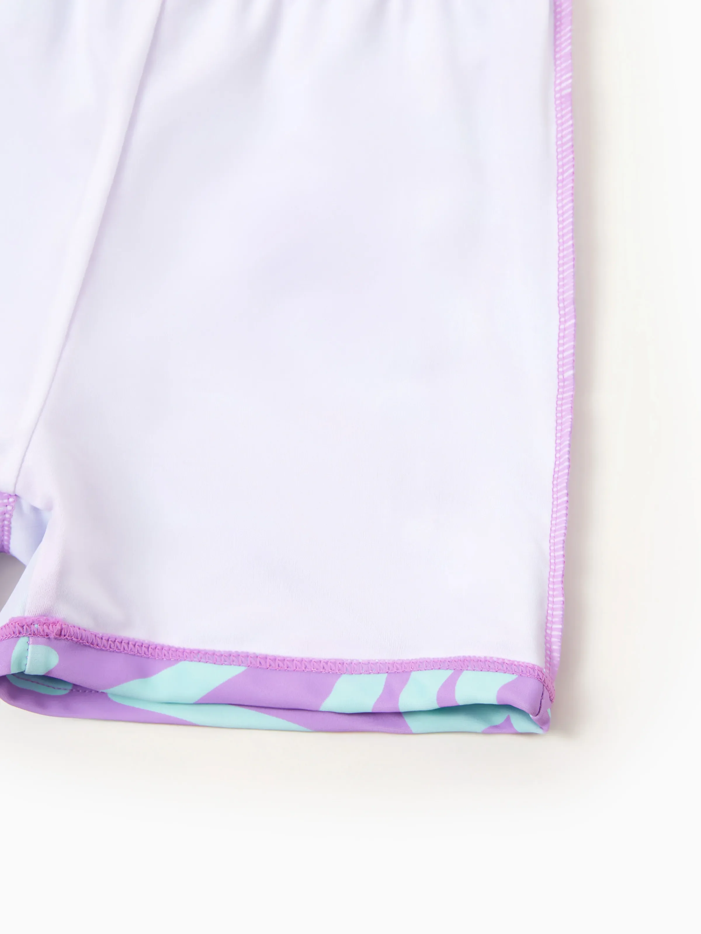 Daddy & Son Trendy Purple & Blue Wave Print Swim Trunks Purple - Image 7