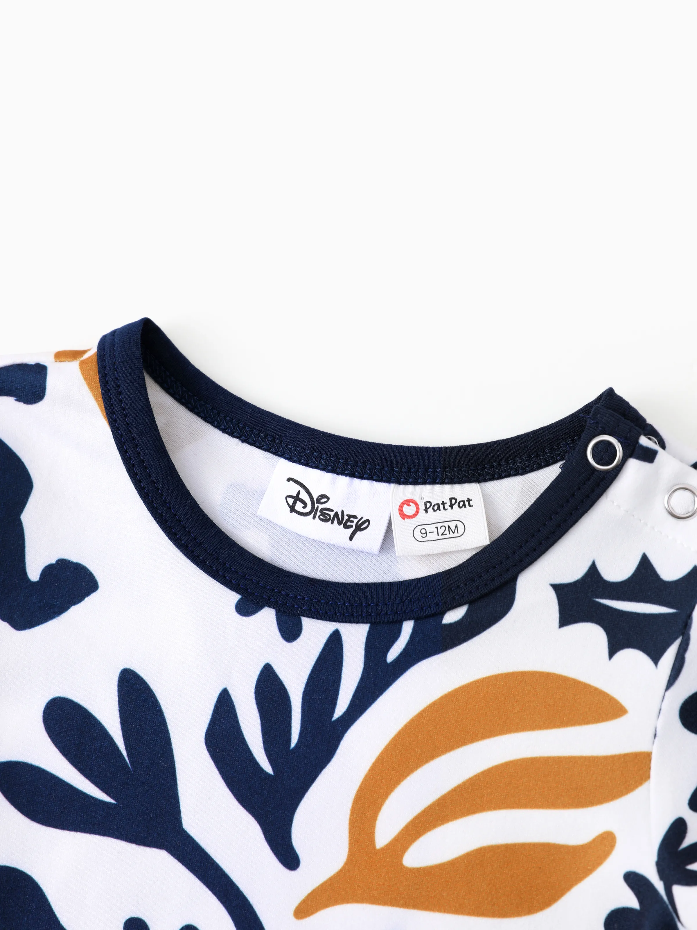 Disney Lion King Daddy & Son Simba Palm Leaf Pattern Colorblock Top Dark Blue - Image 14