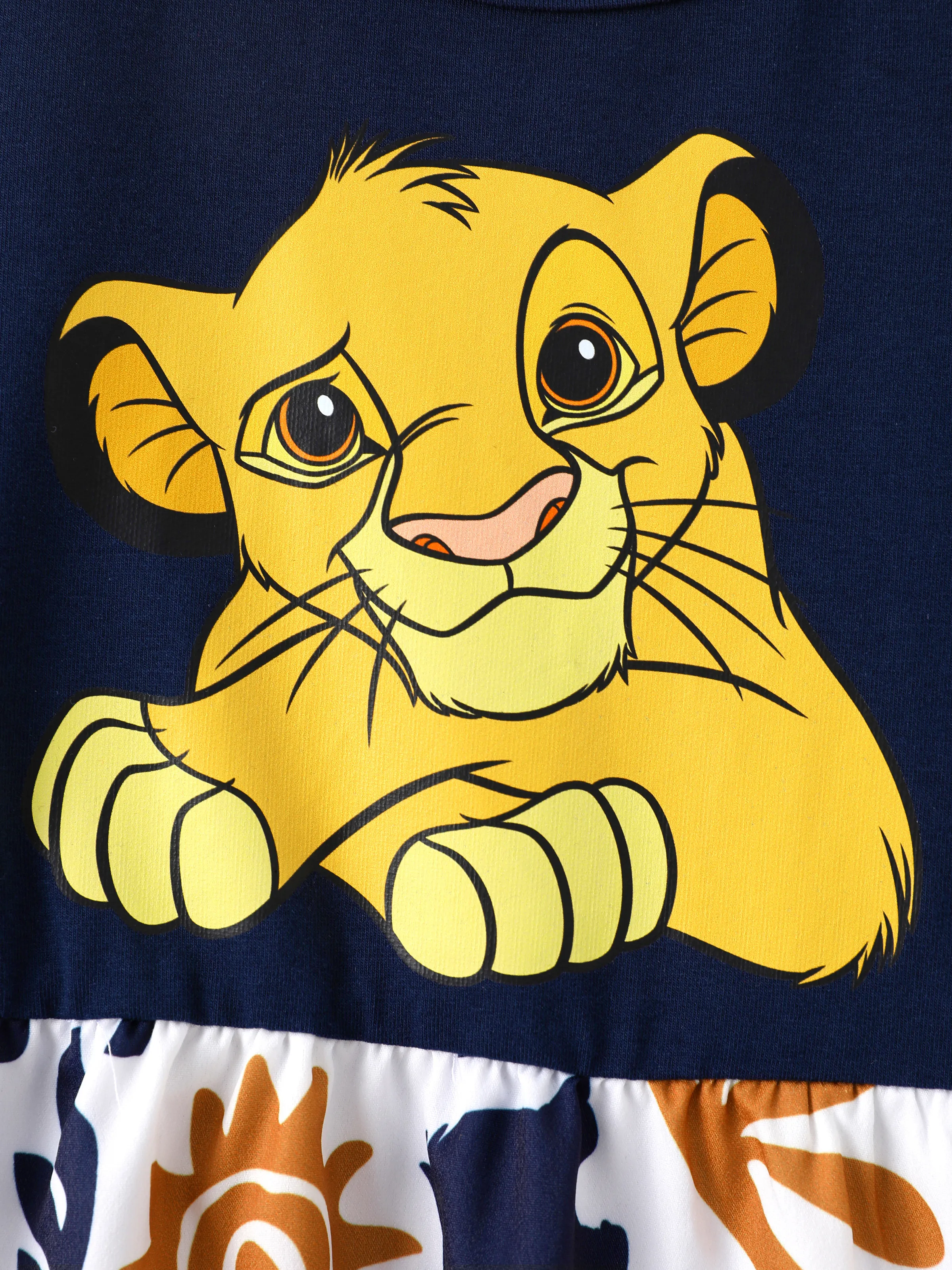 Disney Lion King Mommy & me Simba Palm Leaf Pattern Colorblock Dress/Romper Dark Blue - Image 11
