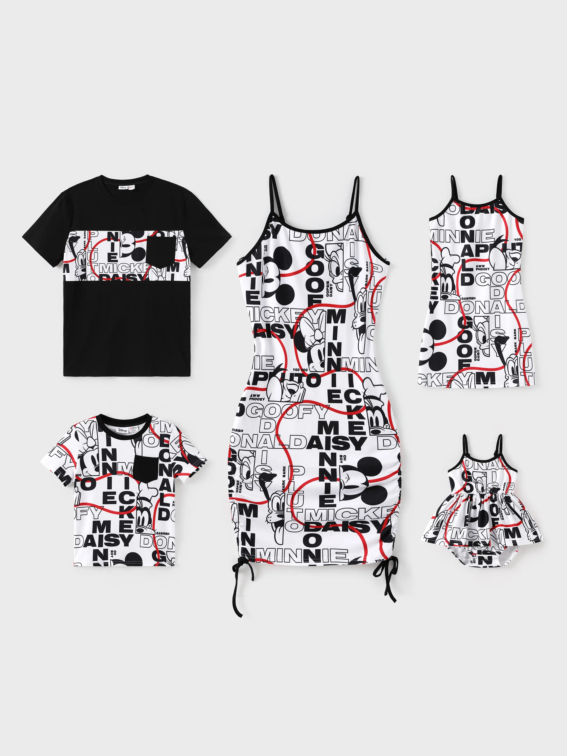 Disney Mickey and Friends Daddy & Daughter Graffiti Casual Dress/T-shirt/jumpsuit Black - Image 2