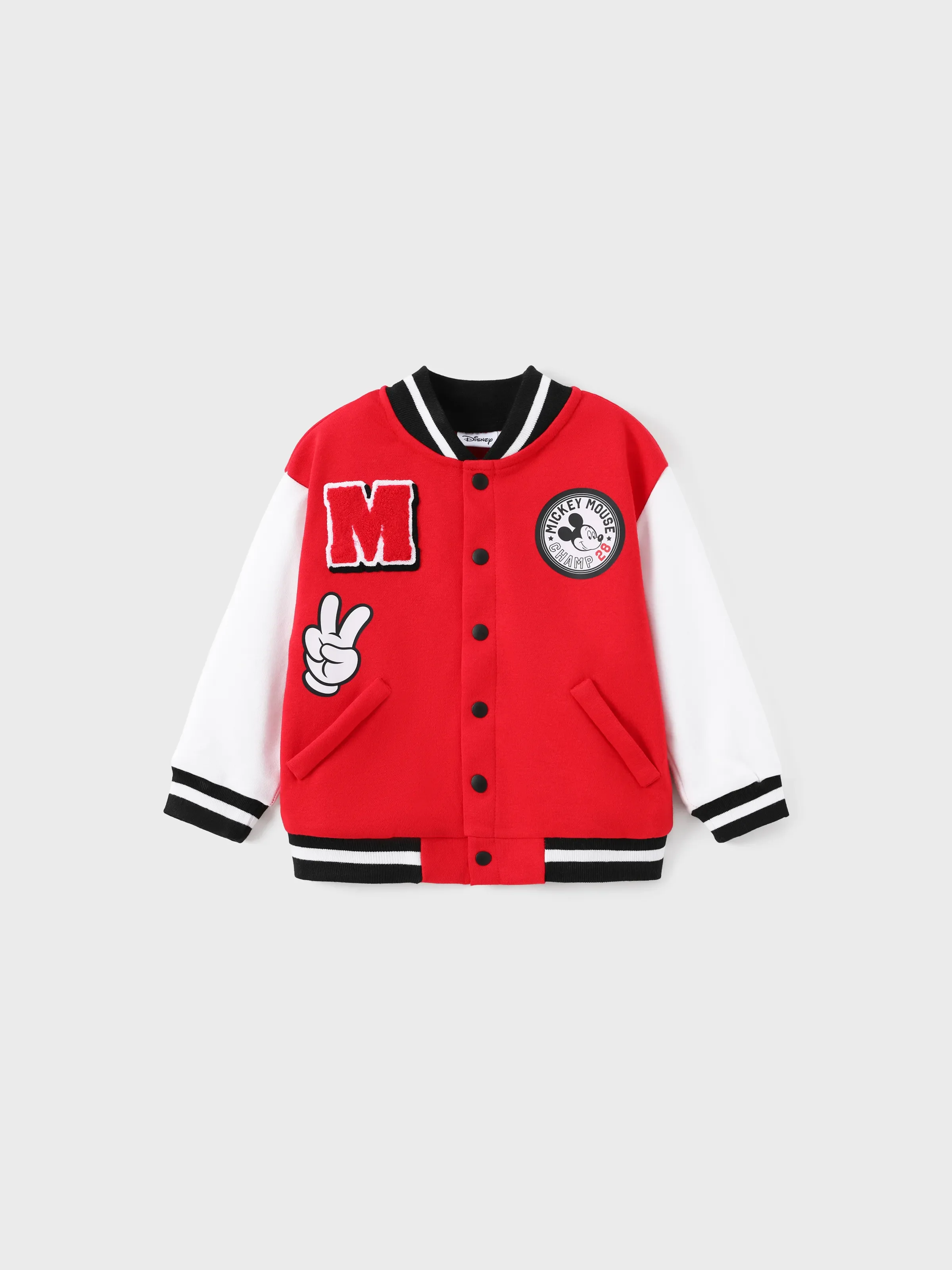 Disney Mickey and Friends Toddle/Kid Boy 1pc Mickey Mouse Patch Colorblock Jacket Red