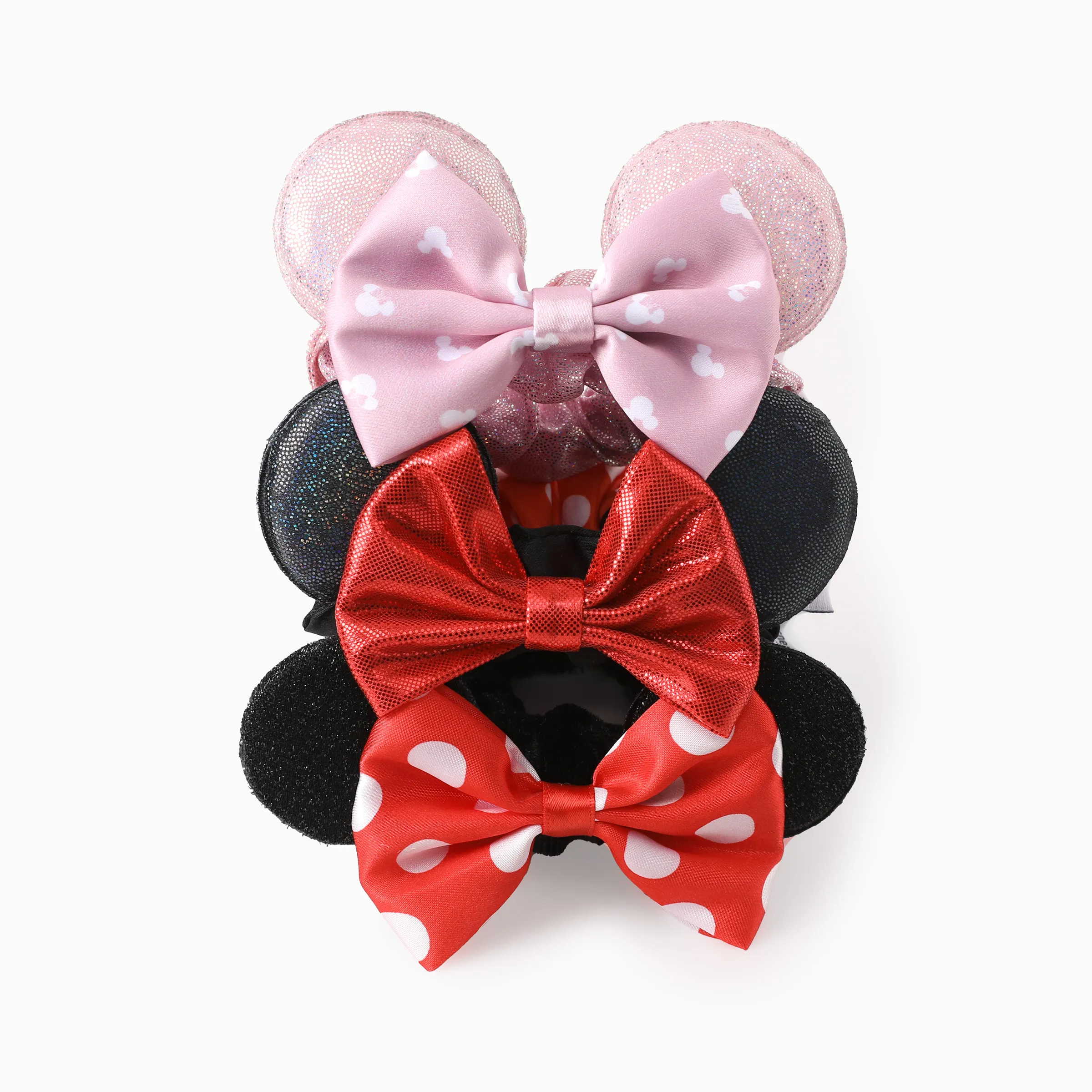 Disney Minnie Mouse Bow Scrunchies 3-Pack for Girls Red - Image 3
