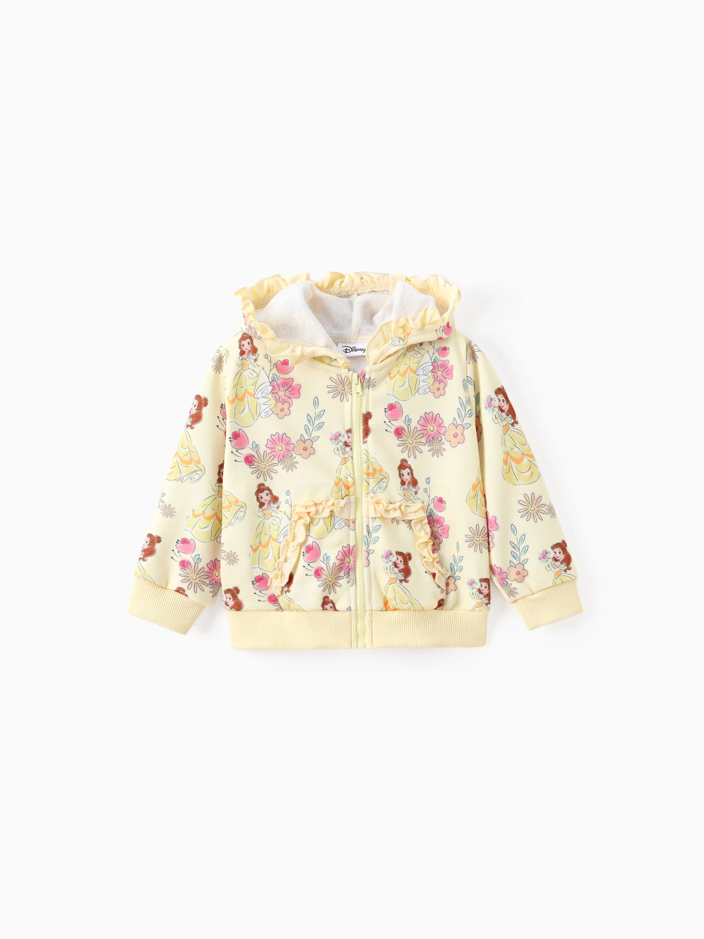 Disney Princess Baby/Toddler Girl Belle Floral Pattern Ruffled Hooded Jacket
Yellow
