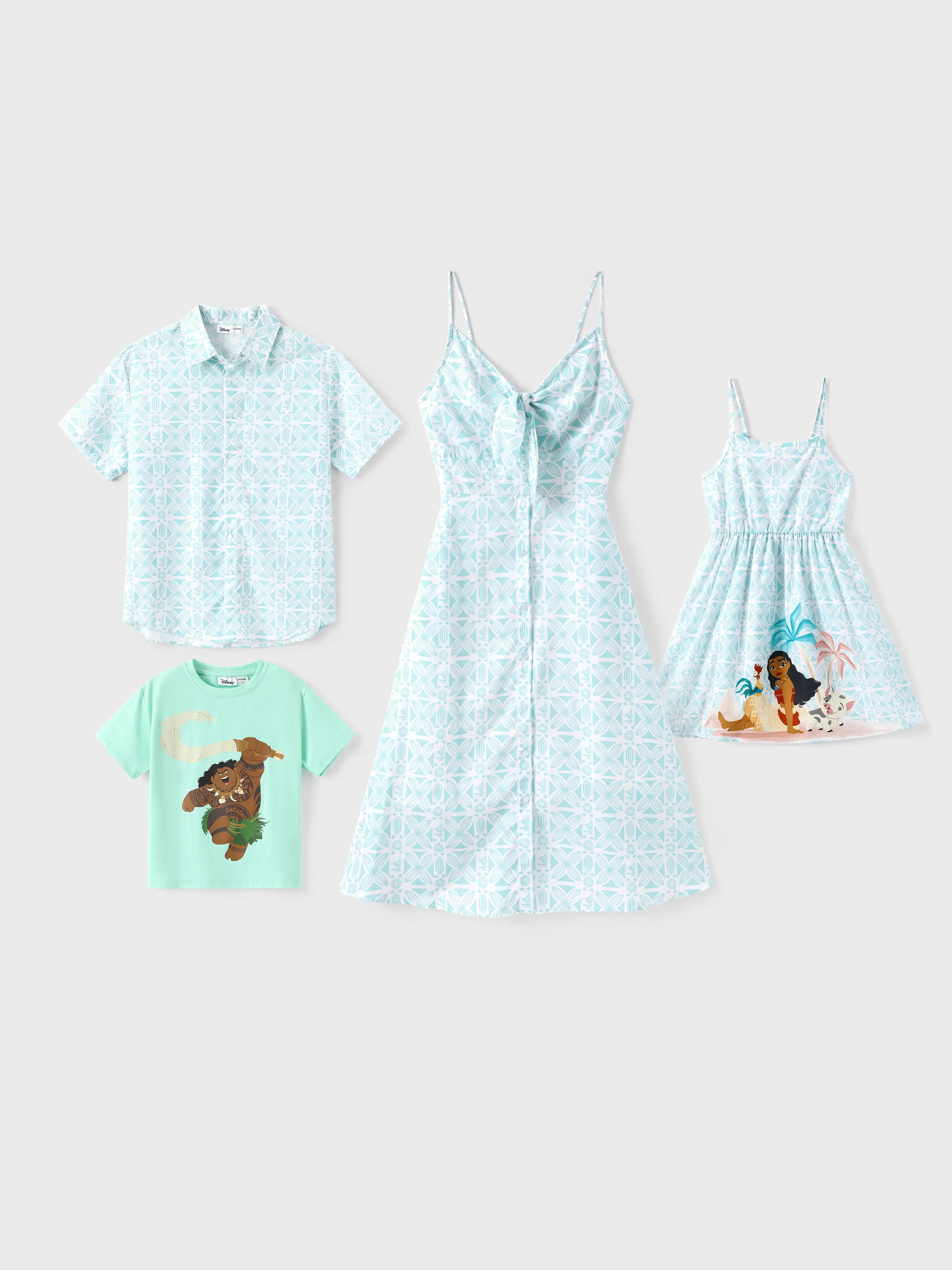 Disney Princess Daddy & Daughter Moana Dress/Shirt Green - Image 2