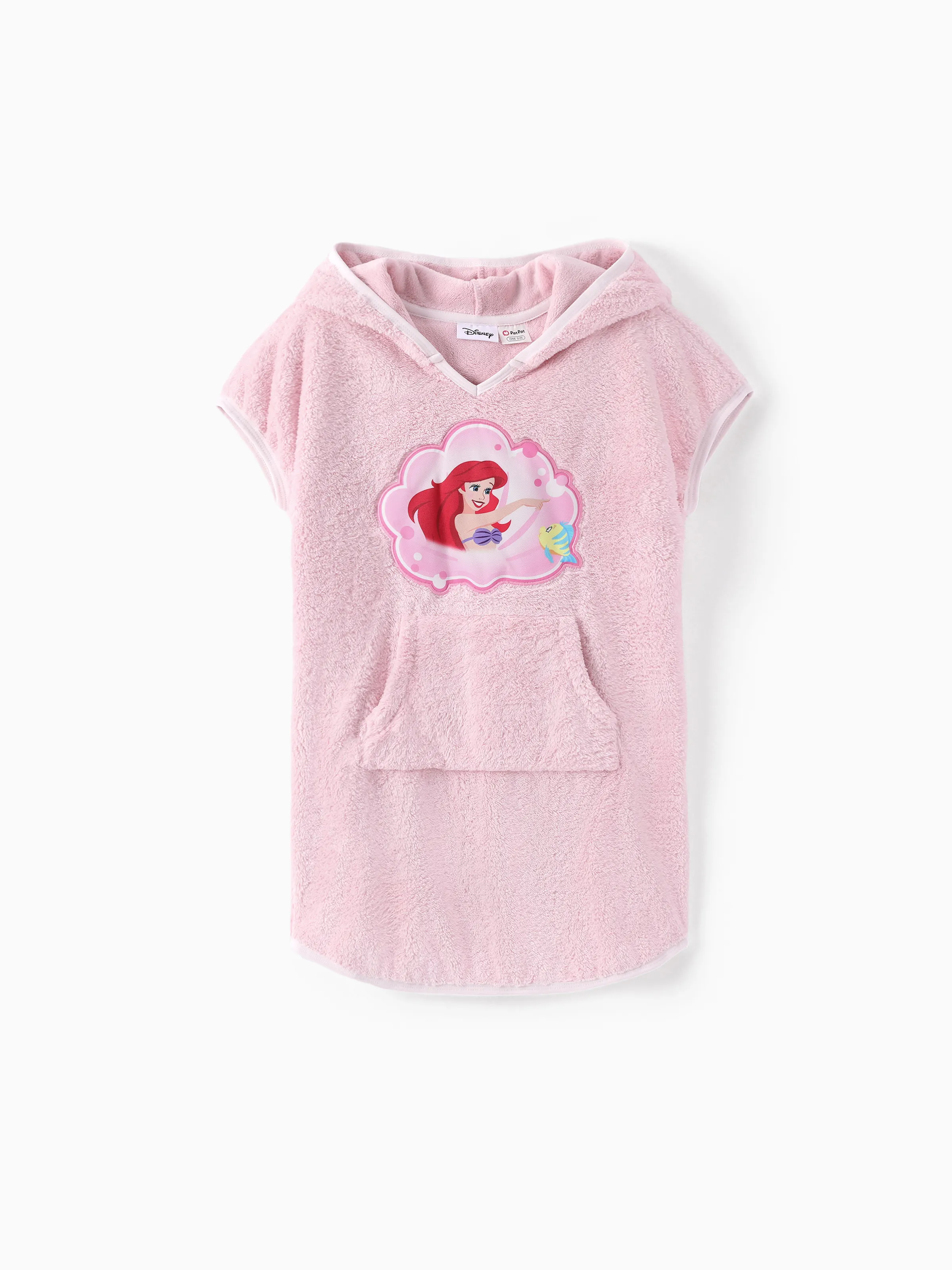 Disney Princess Toddler/Kid Girl Ariel Terry Hooded Swim Cover-up 
 Light Pink