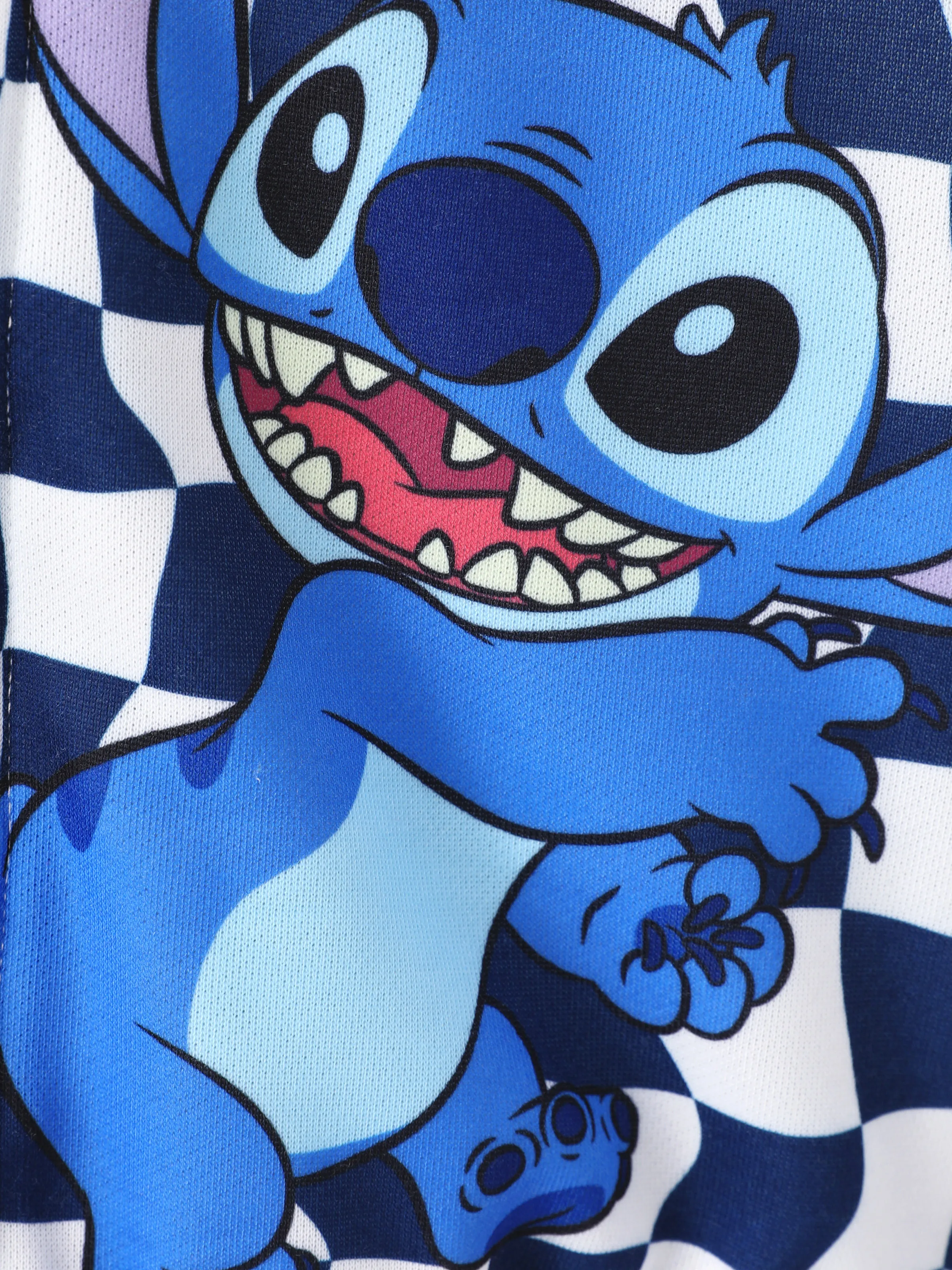 Disney Stitch Toddler/ Kid Boy Checkerboard Pattern Bomber Jacket Deep Blue - Image 2