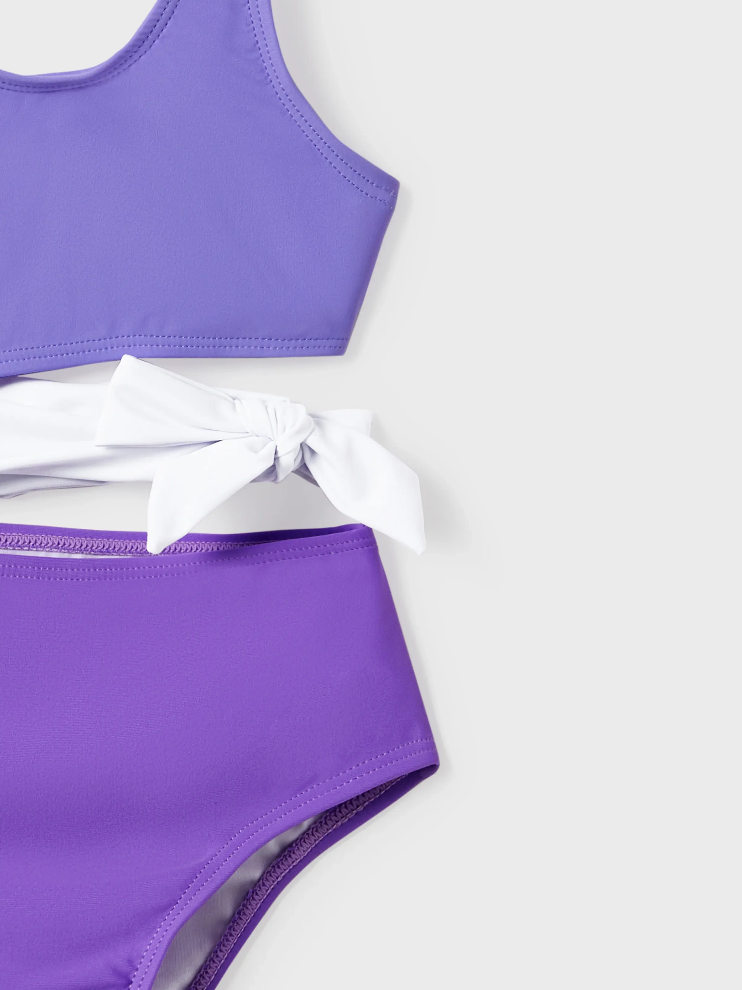 Family Matching Color-block Swim Trunks or One-shoulder Side Knot One-Piece Swimsuit (Quick-Dry) ColorBlock - Image 9