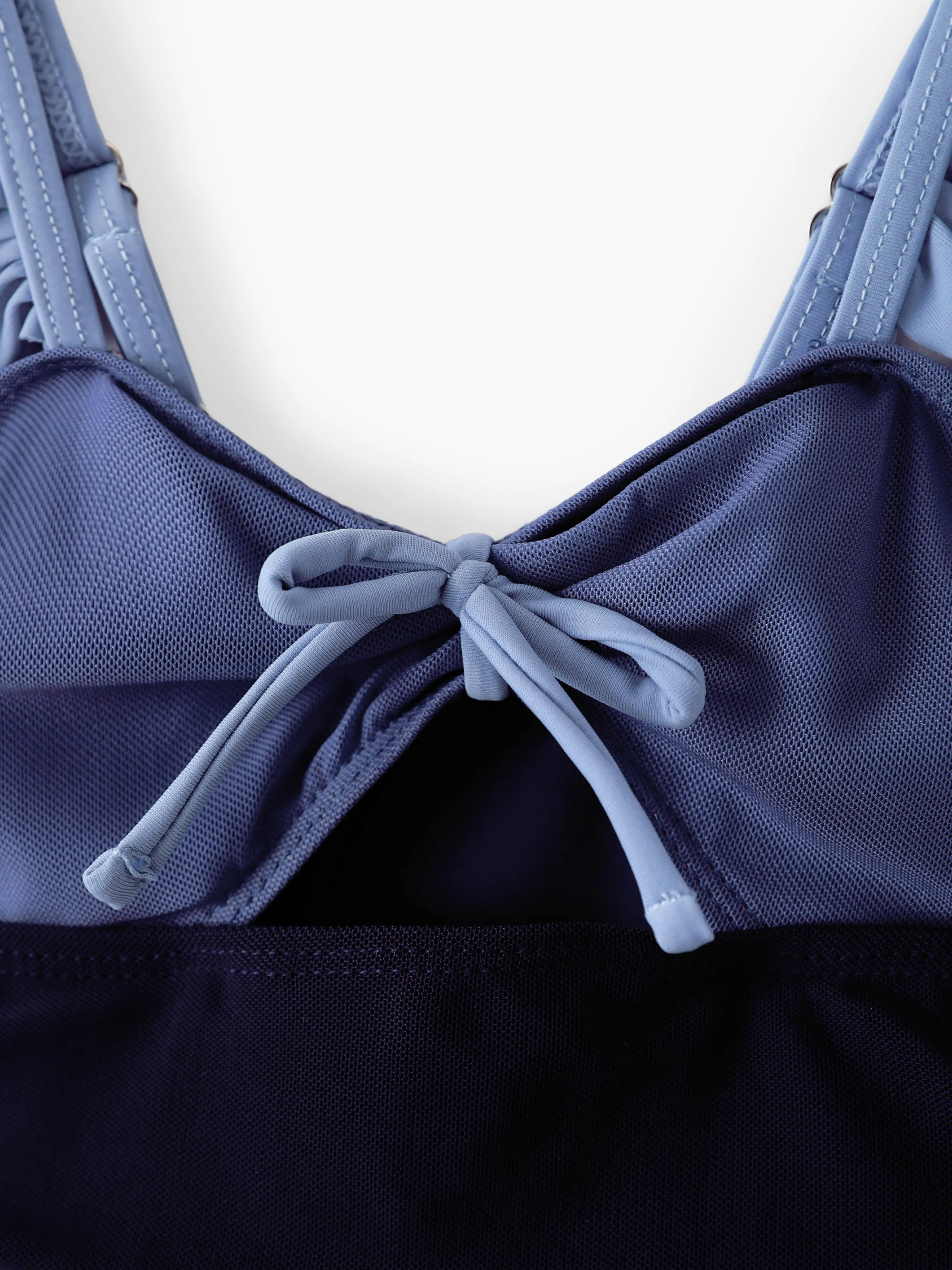 Family Matching Drawstring Swim Trunks or Ruched Bow Tie Cut Out Mesh Ruffle Strap One-Piece Swimsuit (Quick-Dry) MultiColour - Image 10