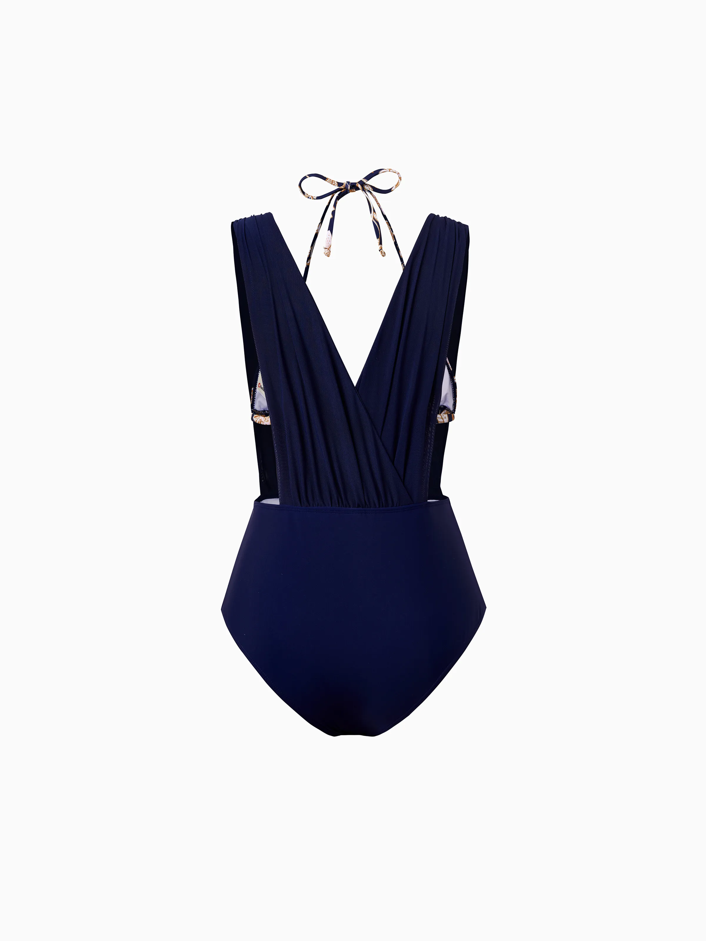 Family Matching Floral Print Swimsuits 2-in-1 One-Piece Swimsuit & Swim Trunks  Deep Blue - Image 4