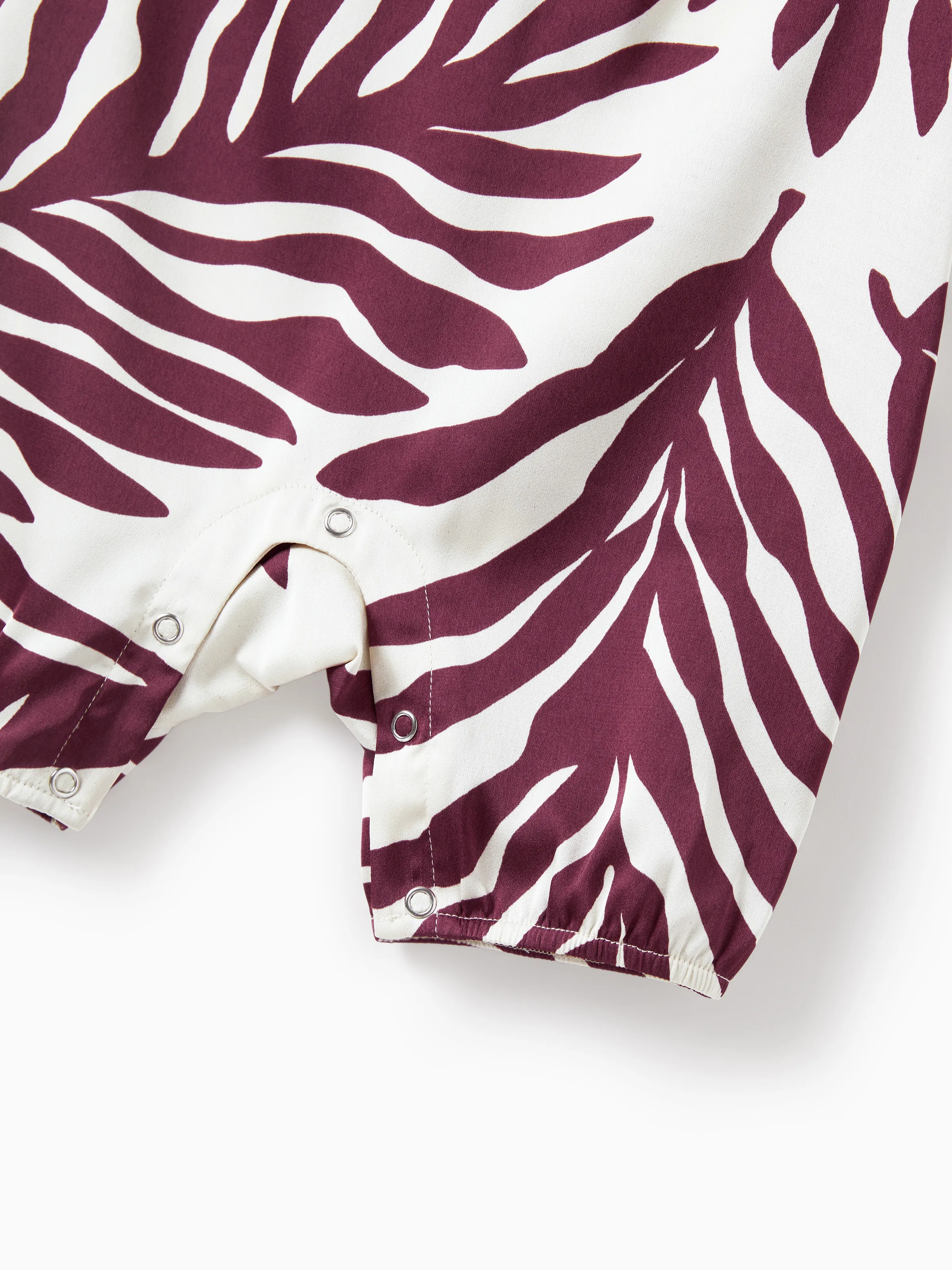 Family Matching Outfits Red Leaf Print Shirts and Strap Belted Dress for Hawaii/Cruise/Resort/Casual Wear White - Image 16