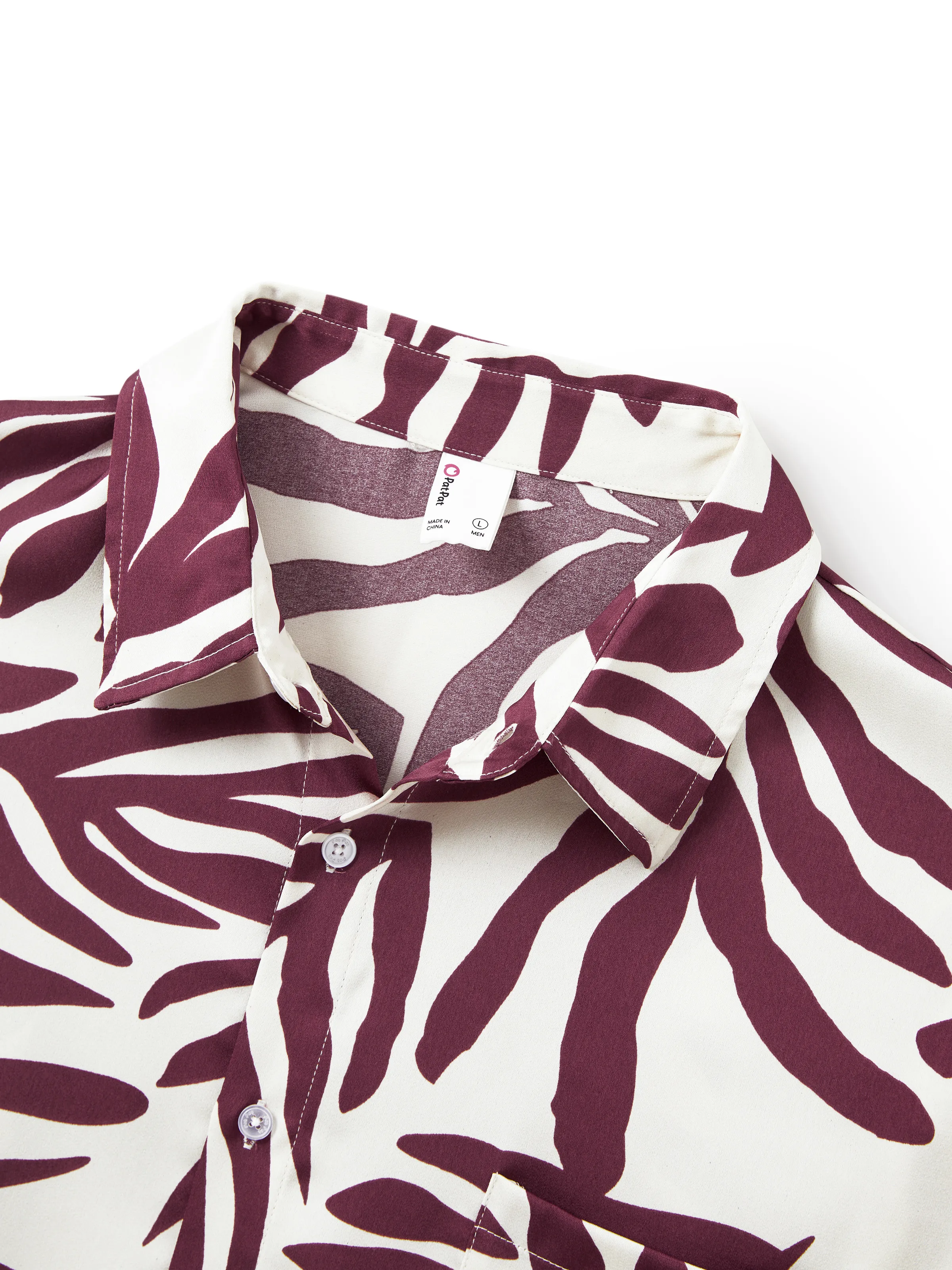 Family Matching Outfits Red Leaf Print Shirts and Strap Belted Dress for Hawaii/Cruise/Resort/Casual Wear White - Image 25