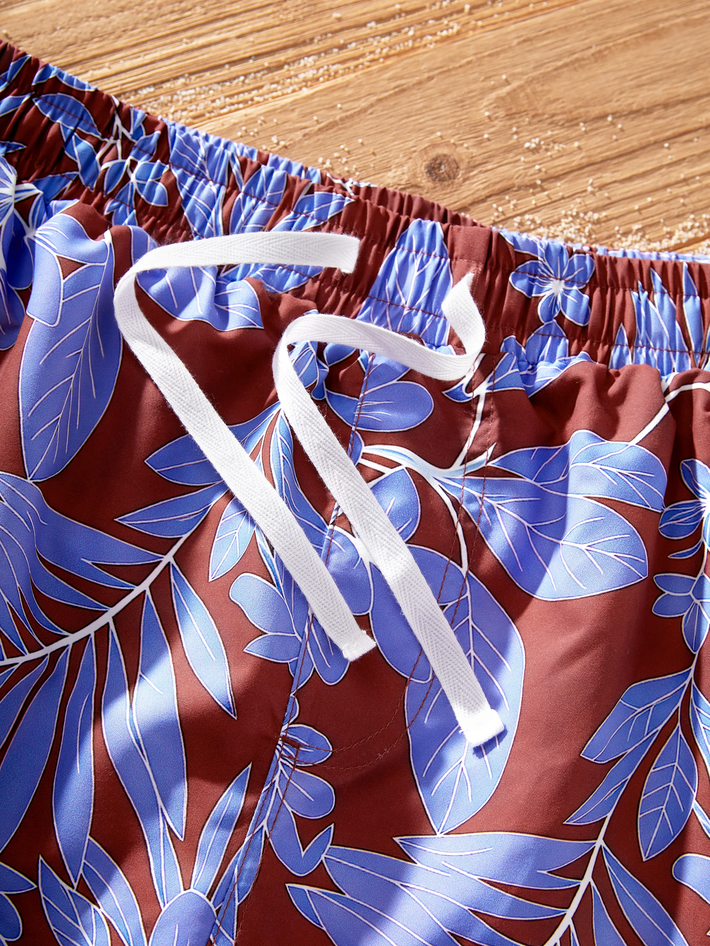 Daddy and Son Tropical Leaf Print Swimsuits Cutout One-Piece & Swim Trunks Set Multi-color - Image 12
