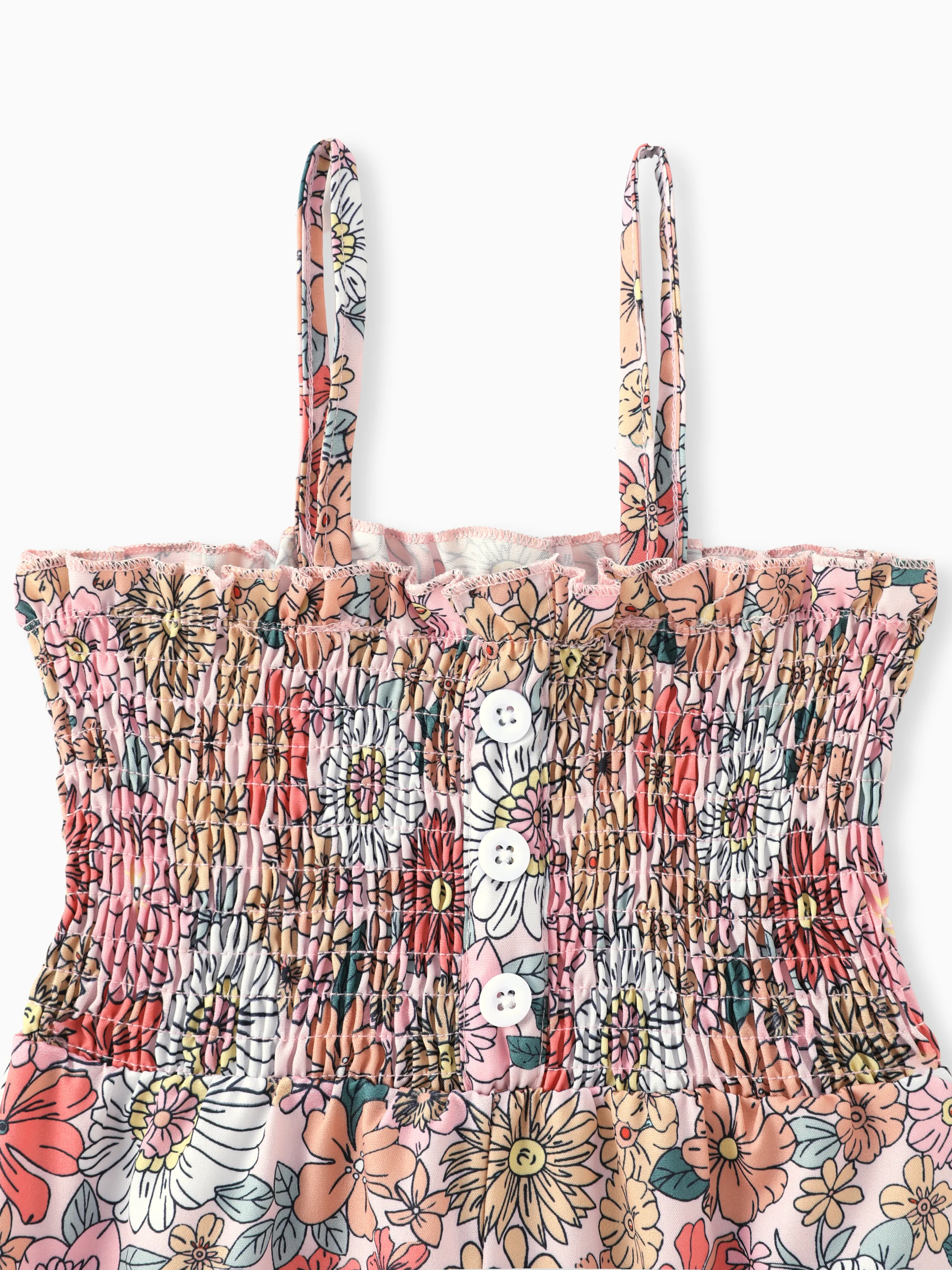 Toddler/Kid Girl Floral Horn Edge Jumpsuit Multicolor - Image 2