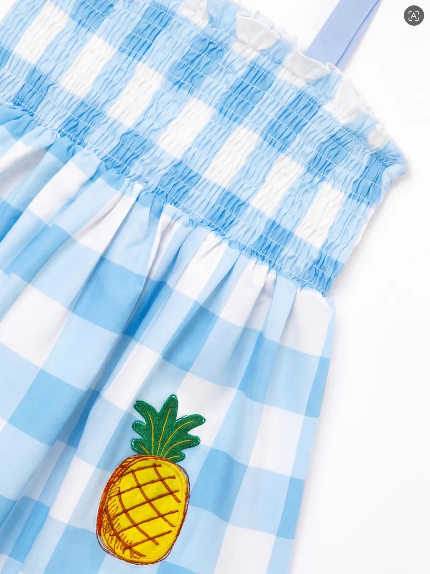 Fresh Market Baby Girl Pineapple Dress Light Blue - Image 6