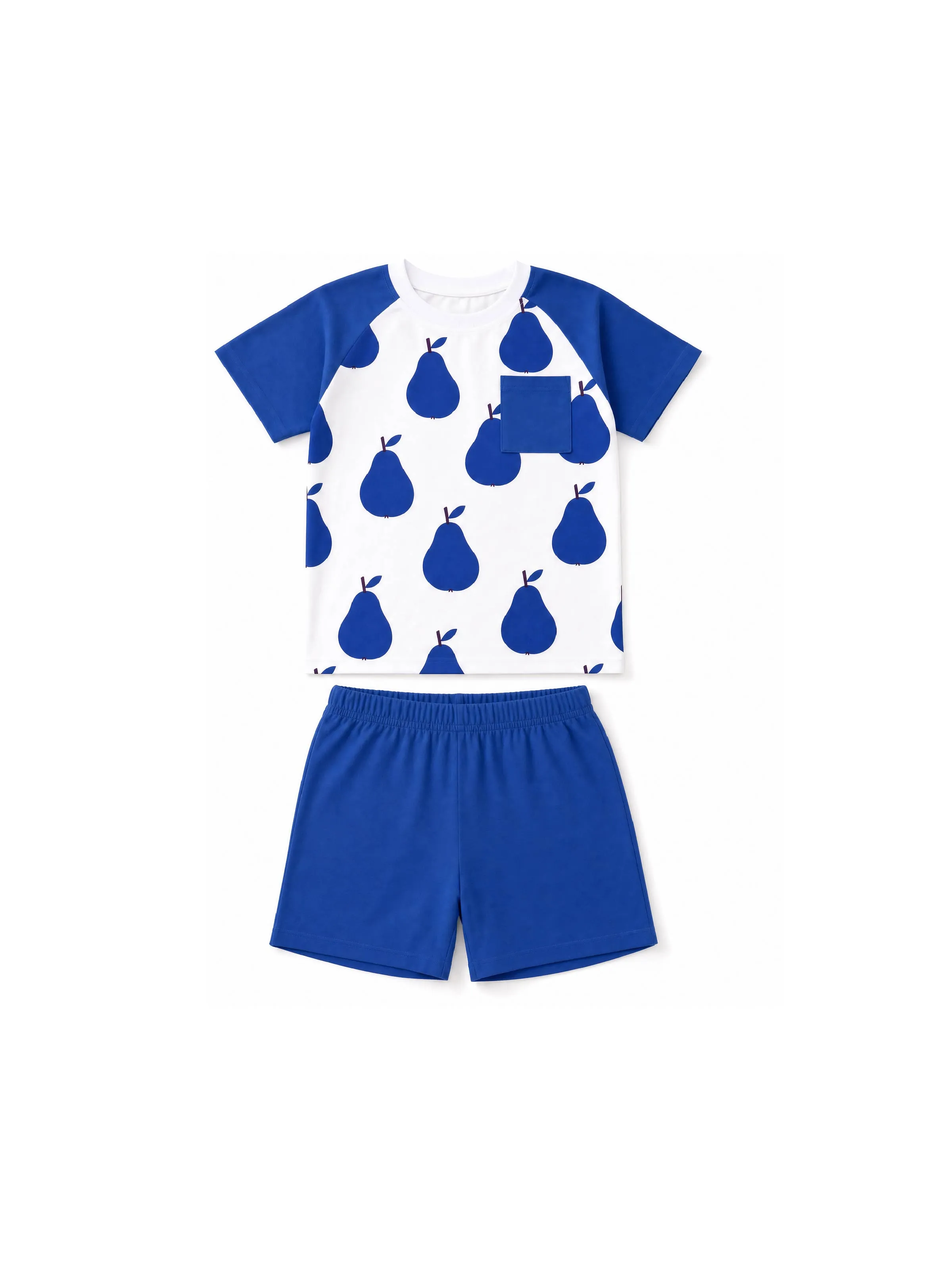 Fresh Market Toddler Boy Vegetable Top & Shorts Set Dark Blue+white - Image 4
