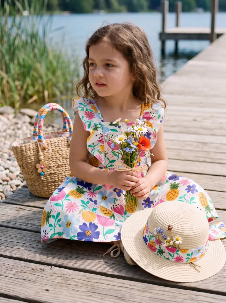 Fresh Market Toddler Girl Fruit Blossom Dress Multi-color - Image 6