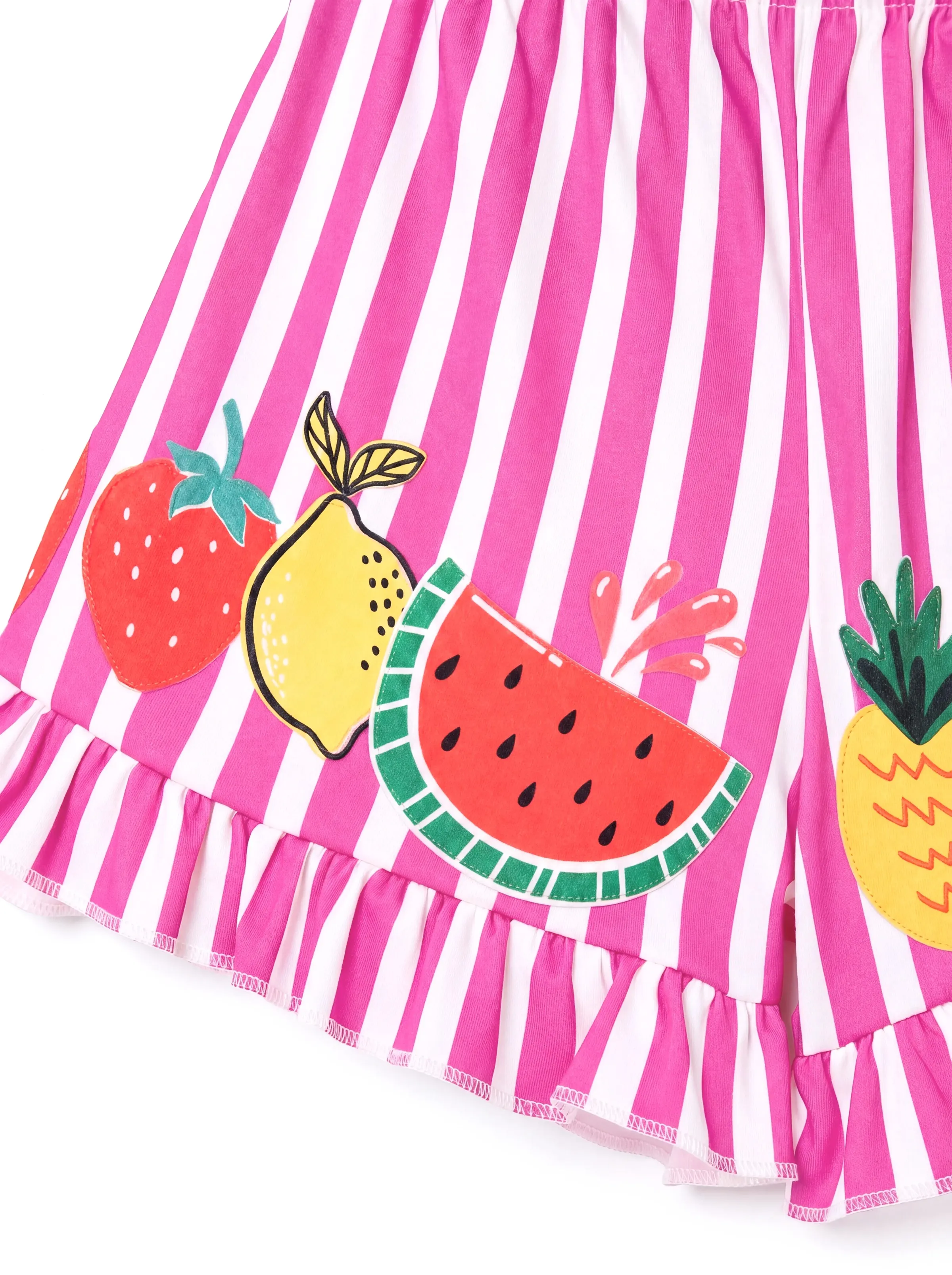 Fresh Market Toddler Girl Fruit Stripe Top & Shorts Set Pink - Image 5