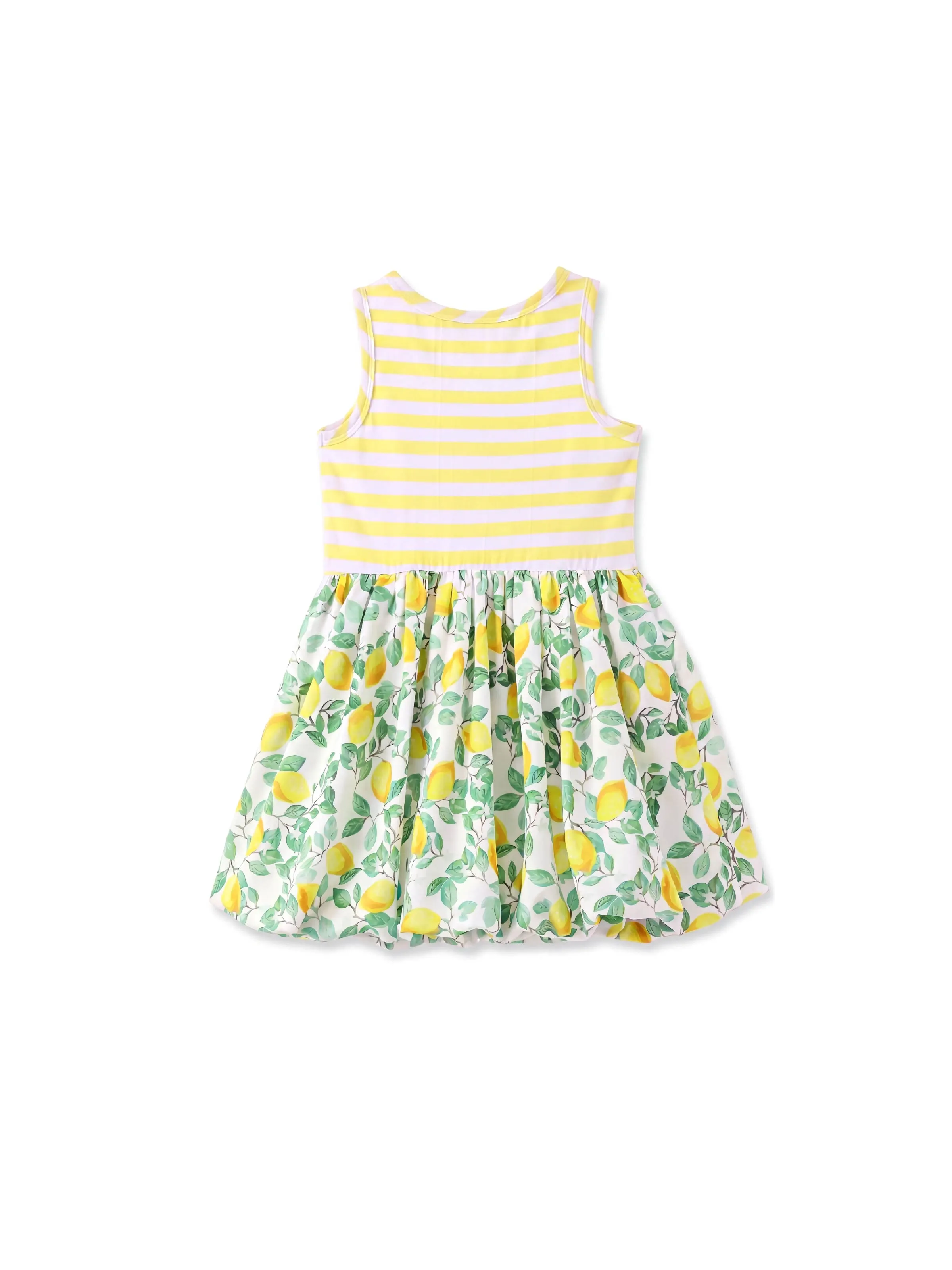 Fresh Market Toddler Girl Lemon Print Dress Yellow+White - Image 3