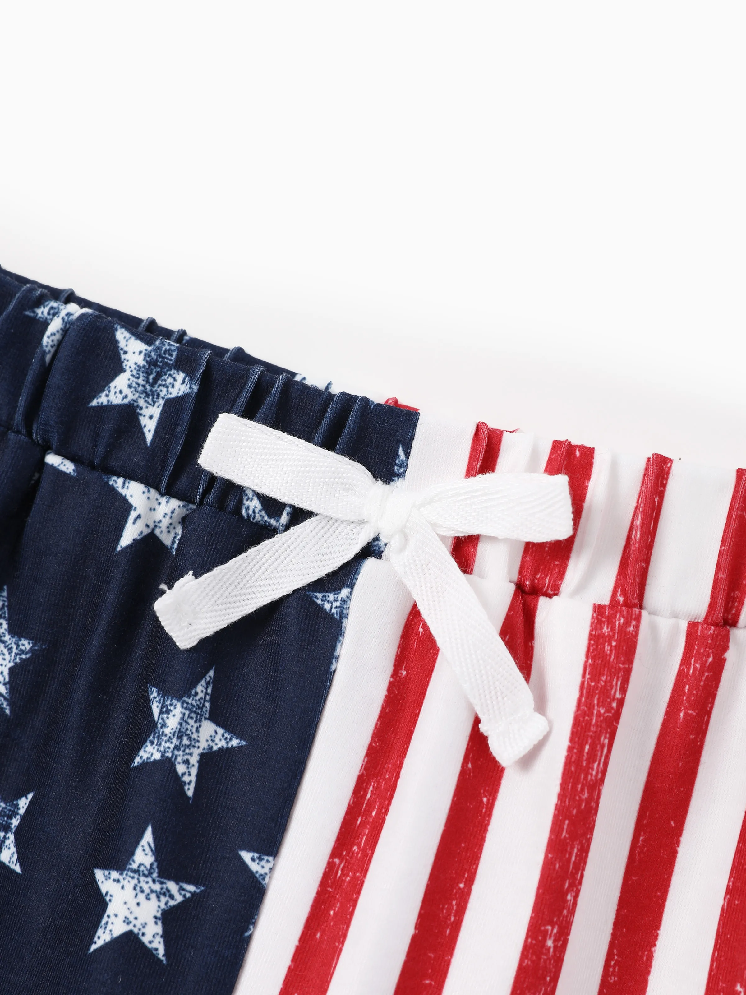Independence Day Baby Boy 2pcs Patriotic USA Bodysuit with Shorts Sporty Set White - Image 3
