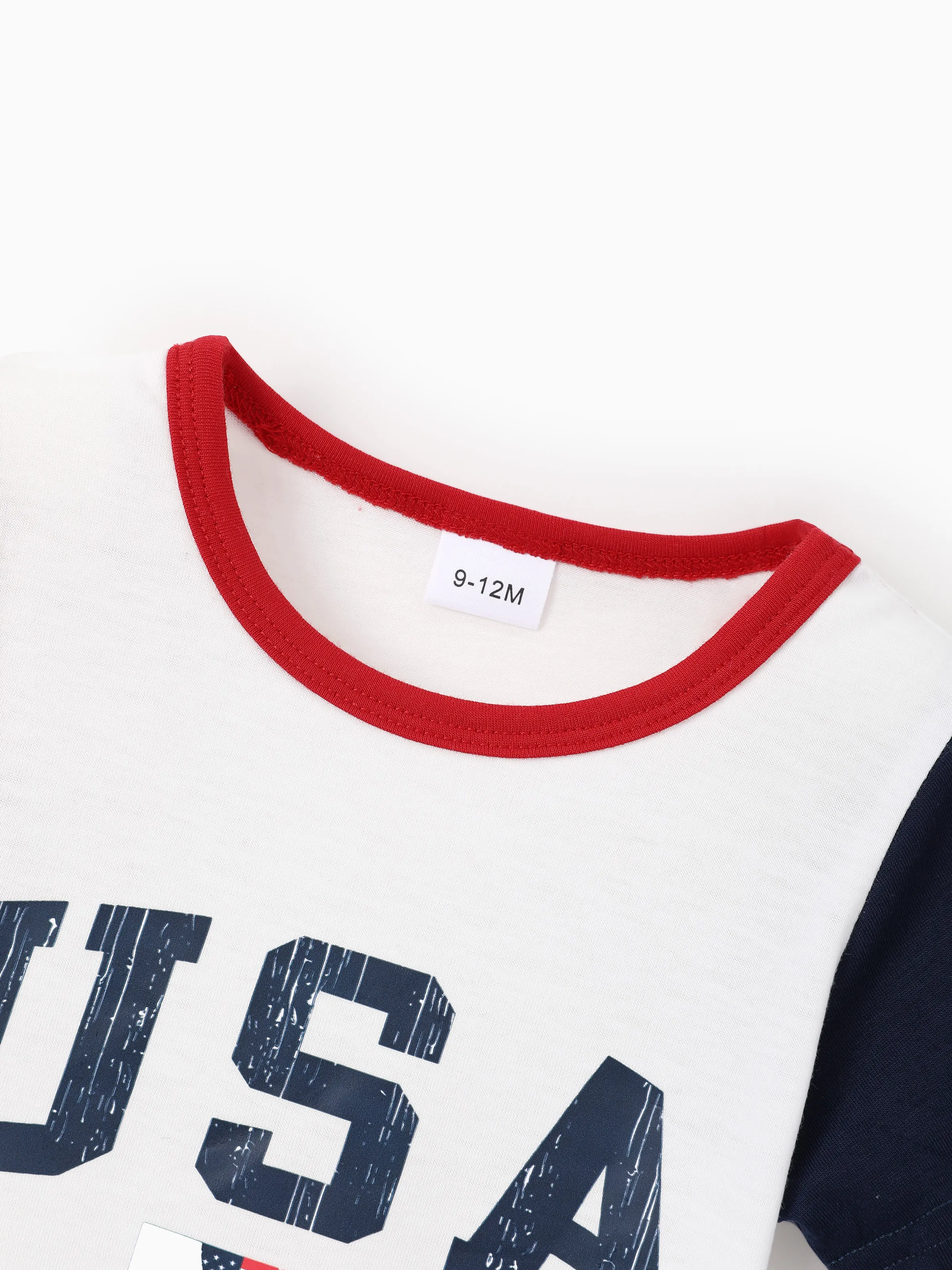 Independence Day Baby Boy 2pcs Patriotic USA Bodysuit with Shorts Sporty Set White - Image 6