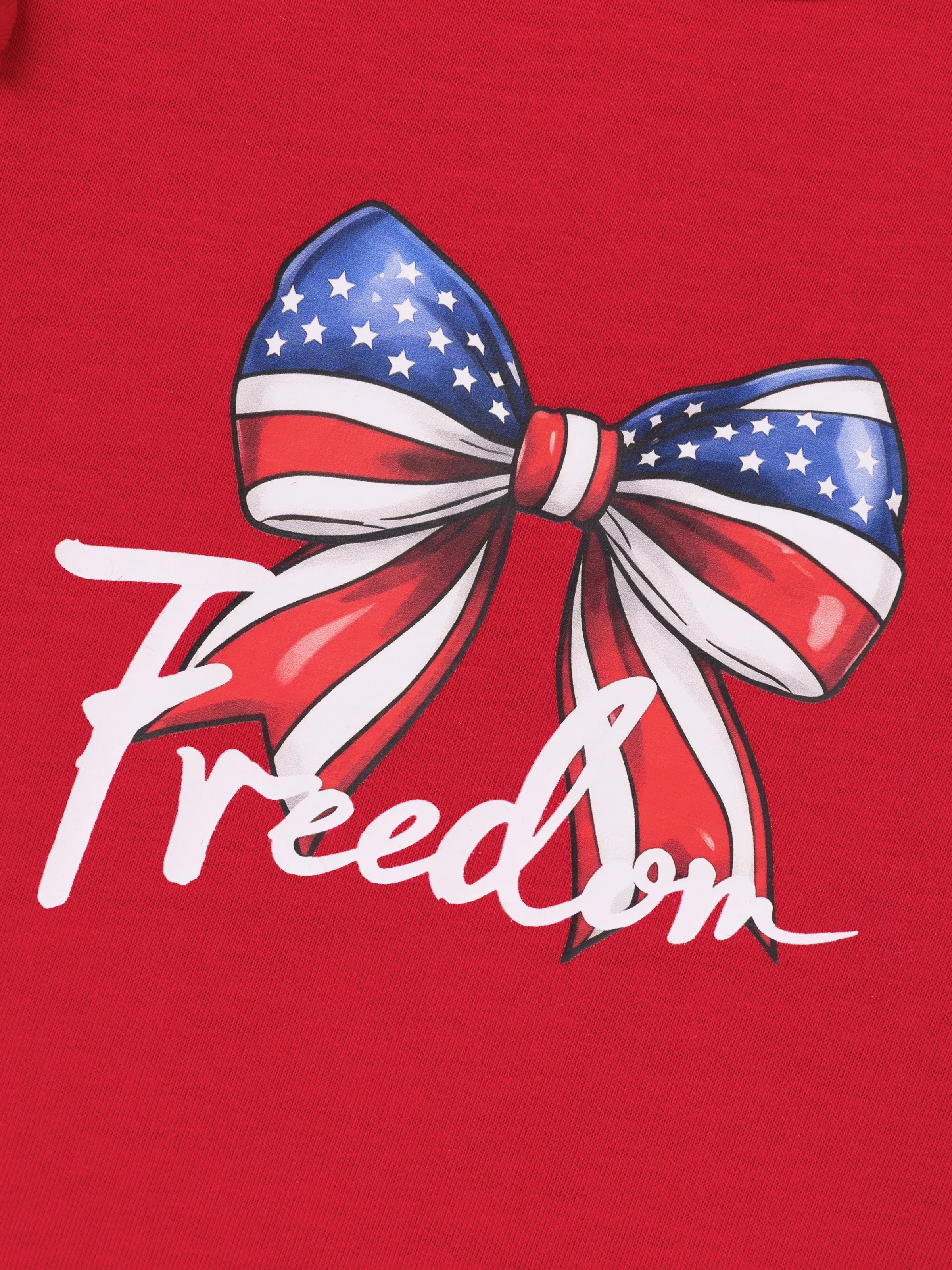 Independence Day Baby Girl 2pcs Patriotic Flutter Sleeve Bodysuit and Tulle Skirt Set with Headband Red - Image 4
