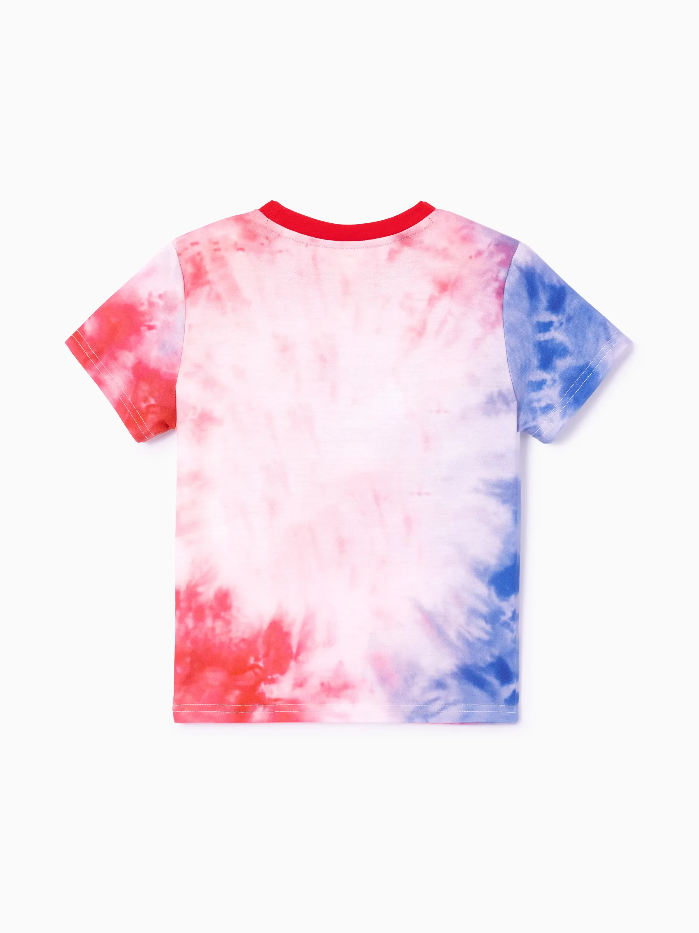 Independence Day Toddler Boy 2pcs Patriotic Tie-Dye T-Shirt with Shorts Sporty Set Red - Image 6