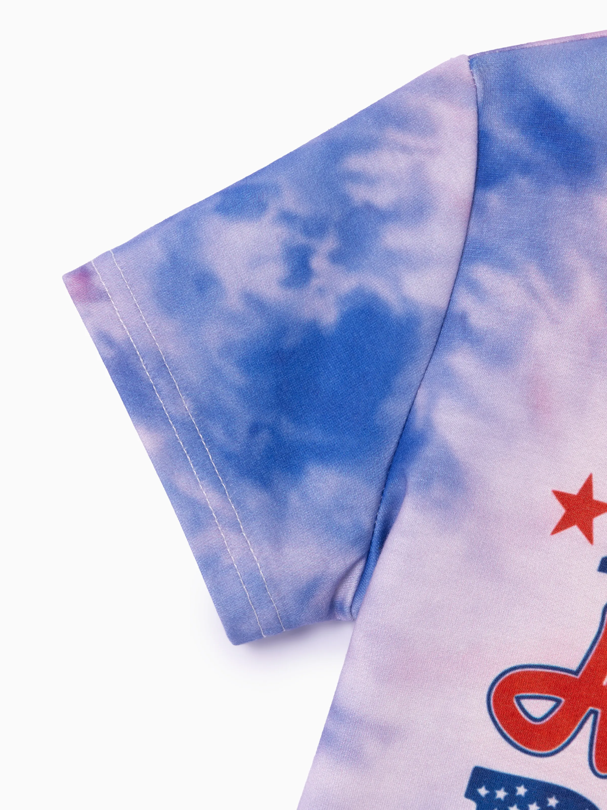 Independence Day Toddler Boy 2pcs Patriotic Tie-Dye T-Shirt with Shorts Sporty Set Red - Image 8