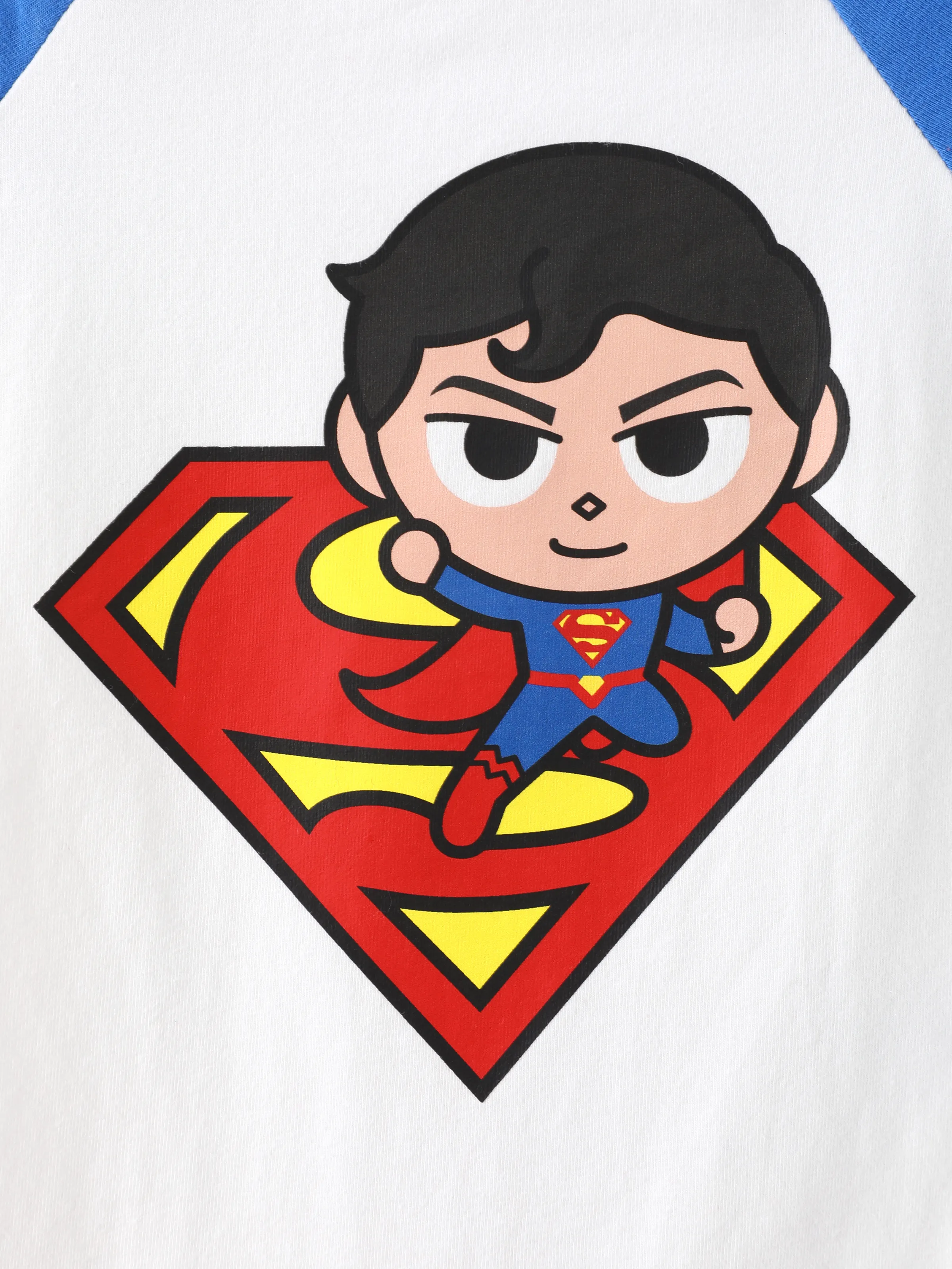 Justice League Baby Boy 2pcs Cotton Batman/Superman Print Colorblock Romper and Pants Set Blue - Image 2