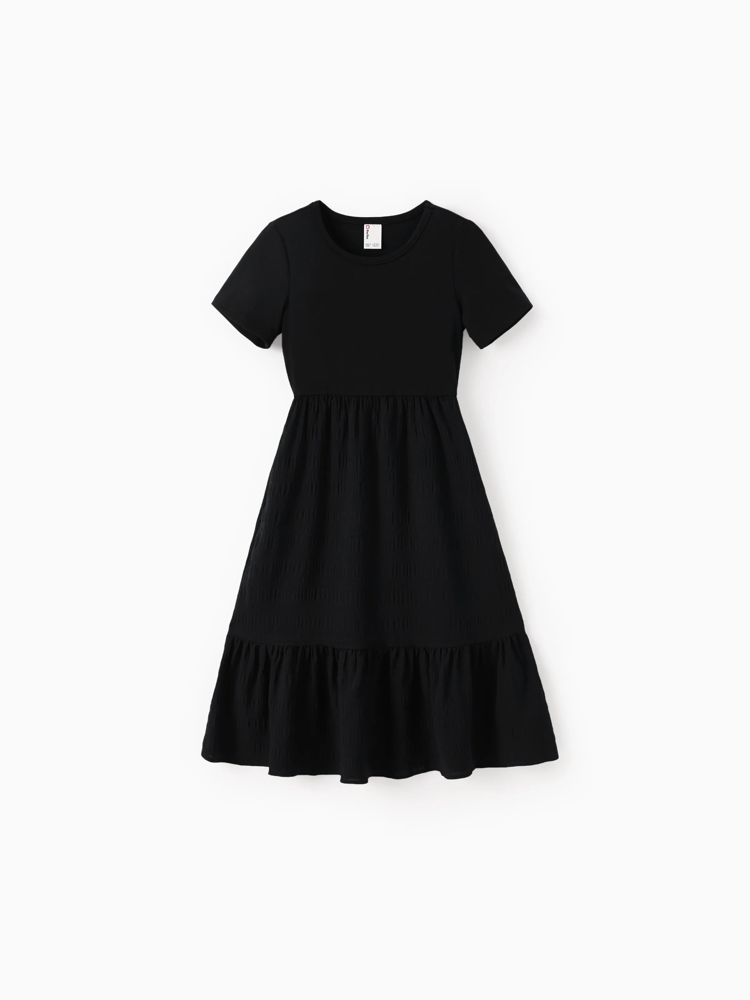 Kid Girl Ruffled Boho Casual Maxi Dress with Pockets Black - Image 2