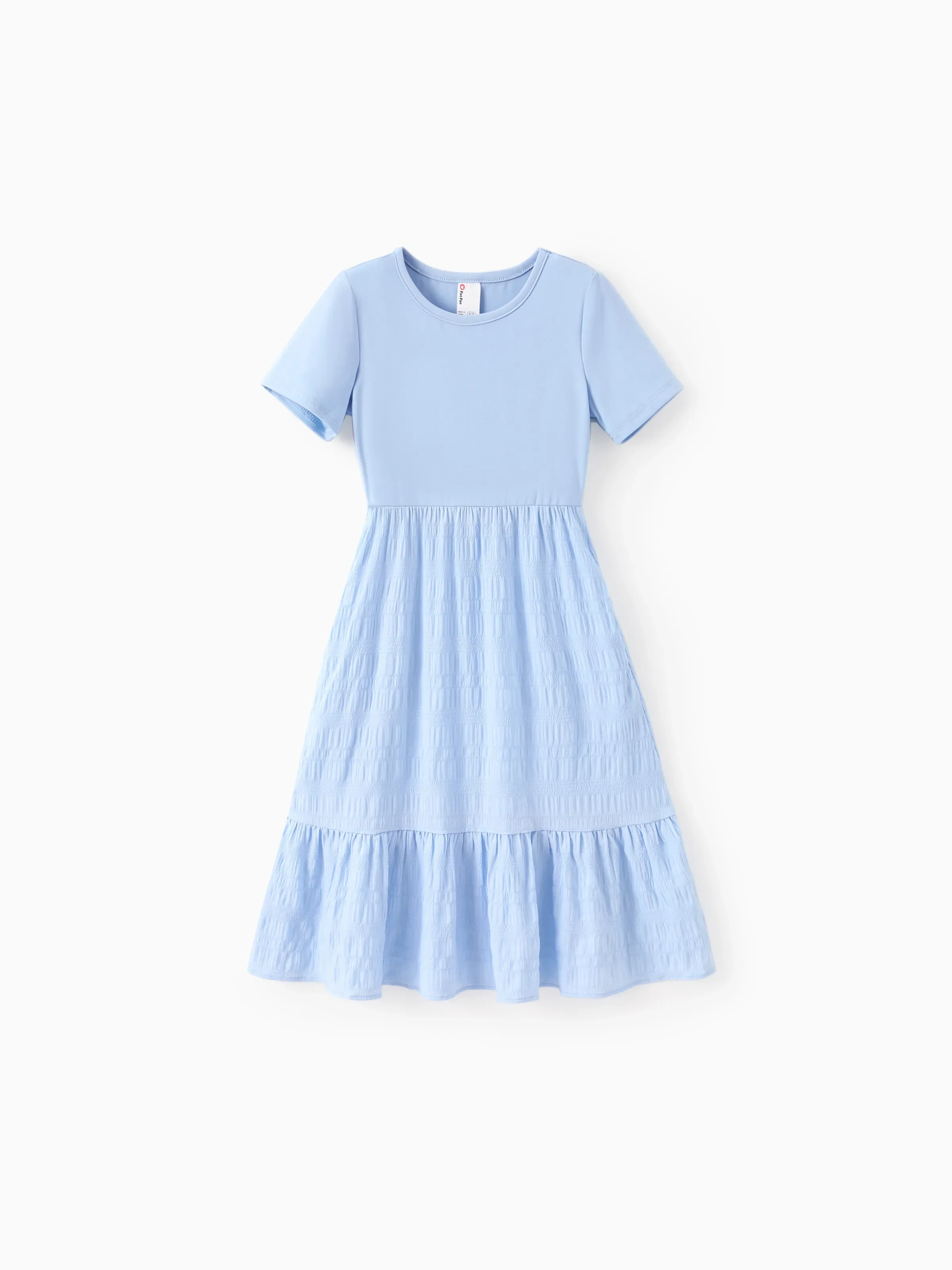 Kid Girl Ruffled Boho Casual Maxi Dress with Pockets Blue - Image 2