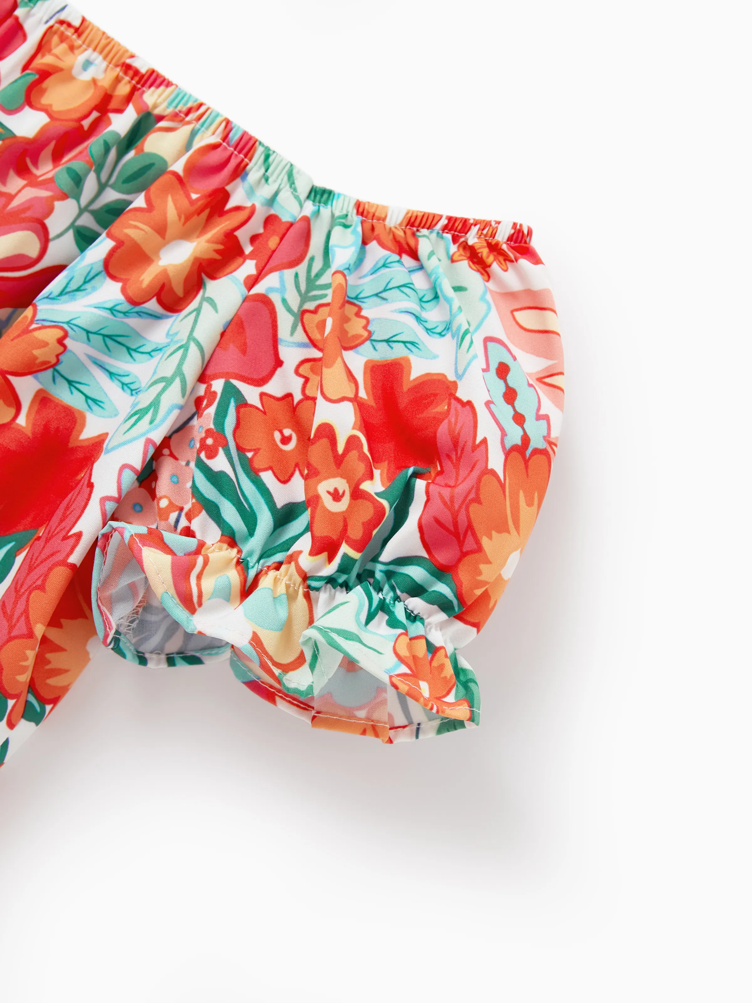 Matching Family Outfits Hawaiian Floral Print Shirts & Sleeveless Strap Top and Skirt Co-ord Set Multi-color - Image 9
