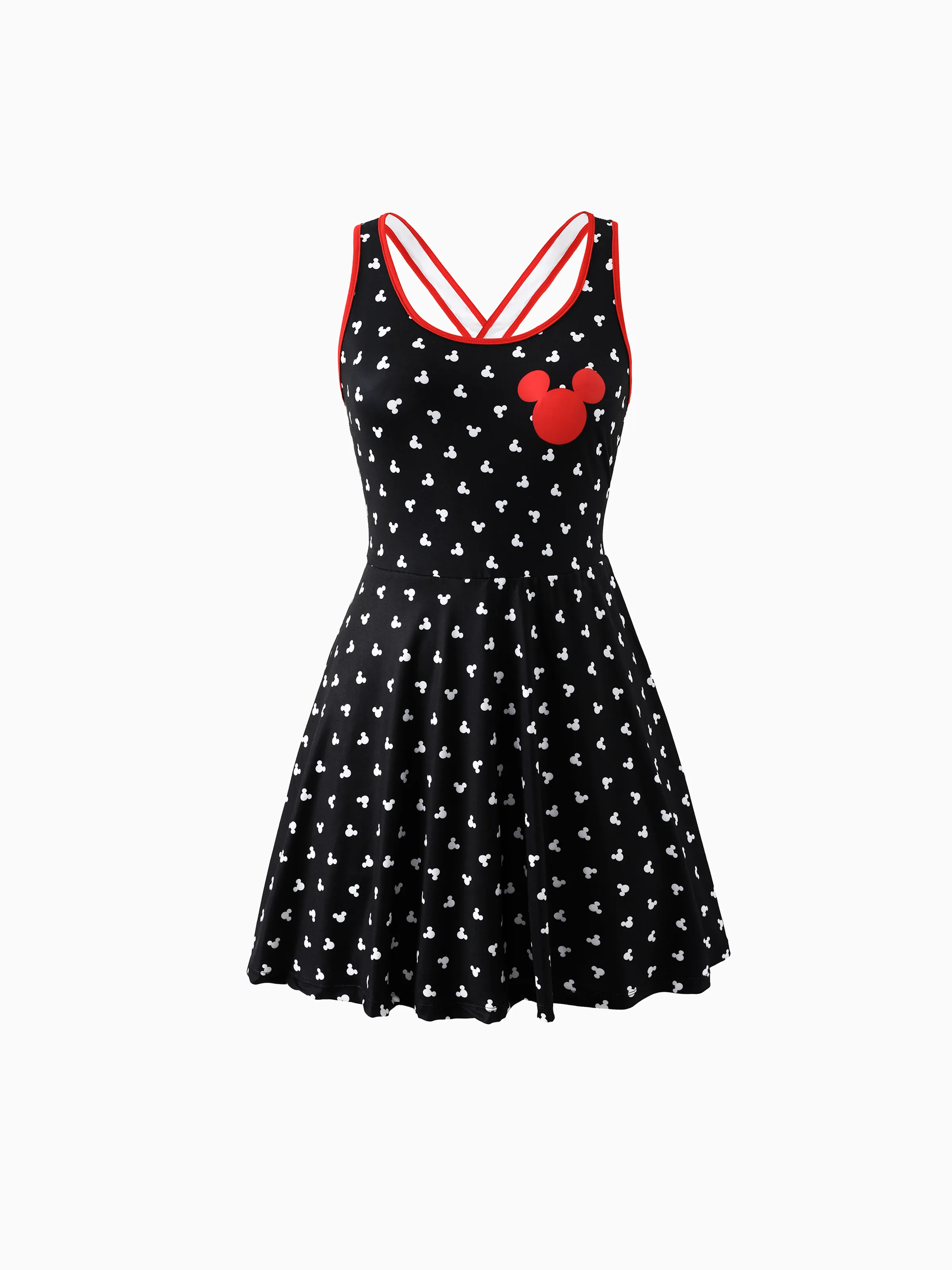 Disney Mickey and Friends Mommy and Me Family matching 1pc Mickey Mouse Allover Print Sporty Dress/Cotton Top /RomperExpression Casual Suits Family Set 3pcs Cotton Unisex Black - Image 3